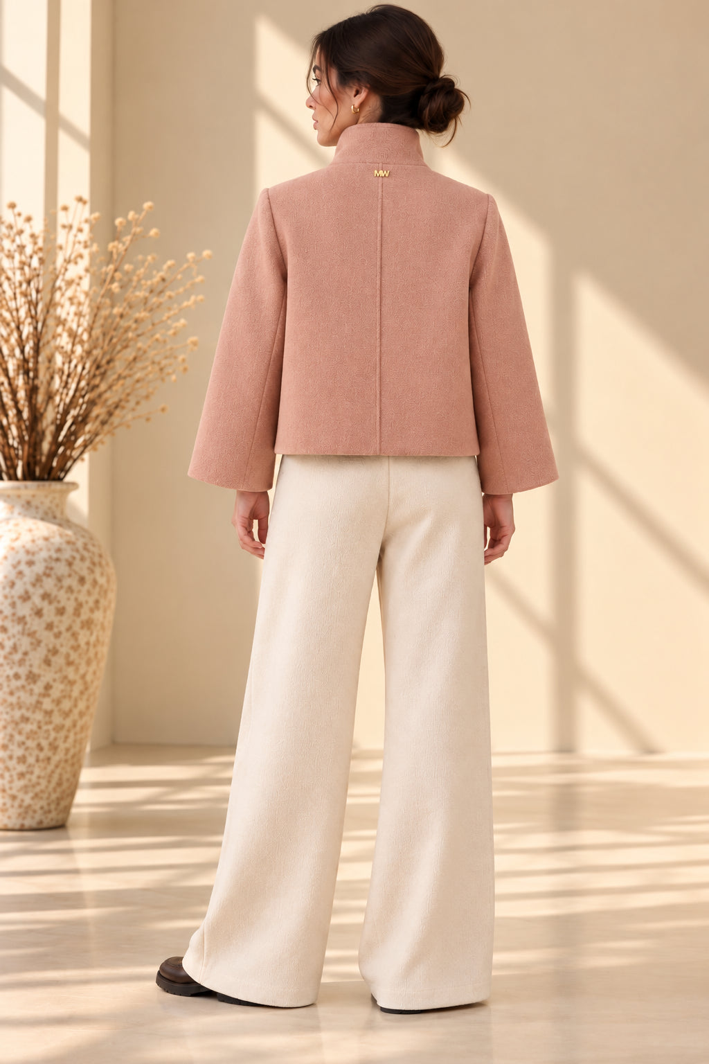 Cropped Coat in panno con dettagli gold - MARKUP DONNA