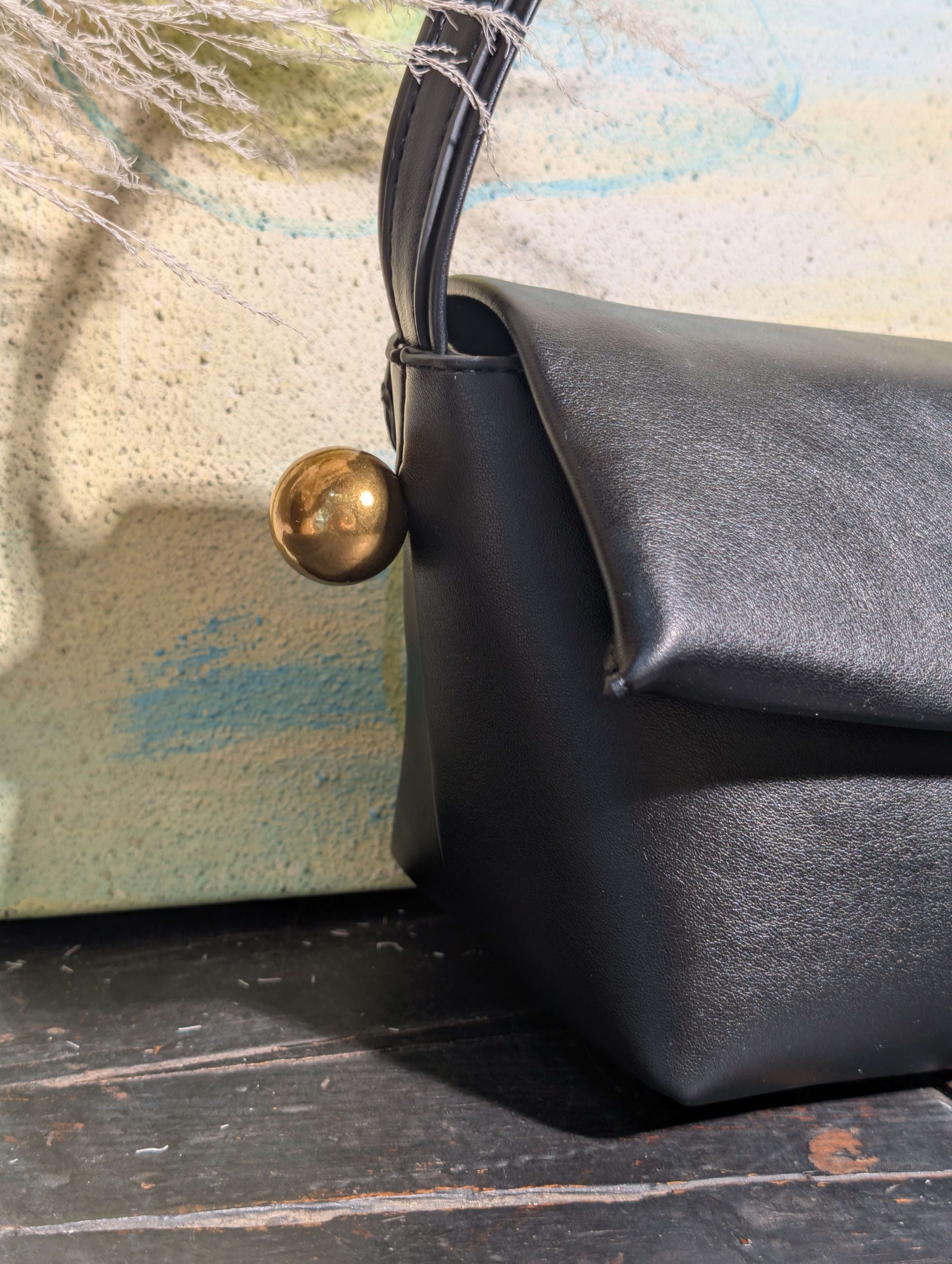 BORSA TOLEDO A SPALLA ELEMENTI SFERA NERO - NALI'