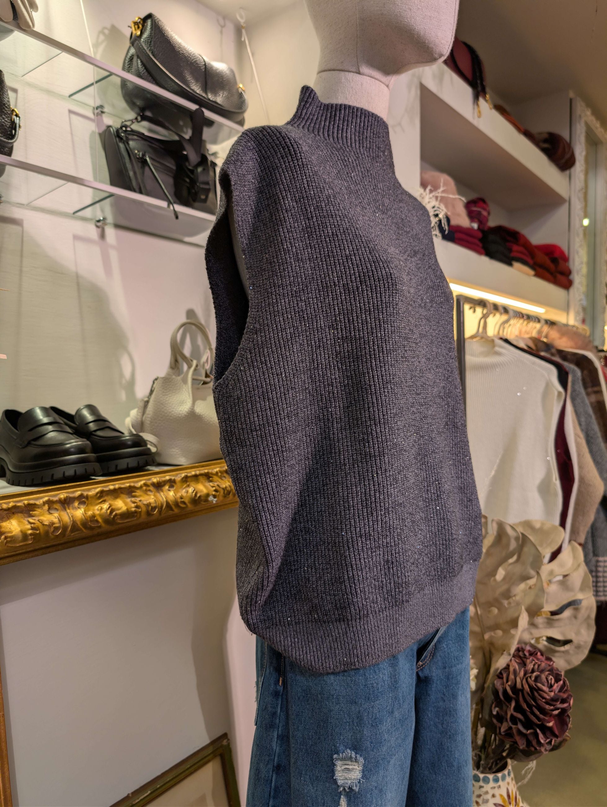 GILET OVER MICRO PAILLETTES - HAVE ONE