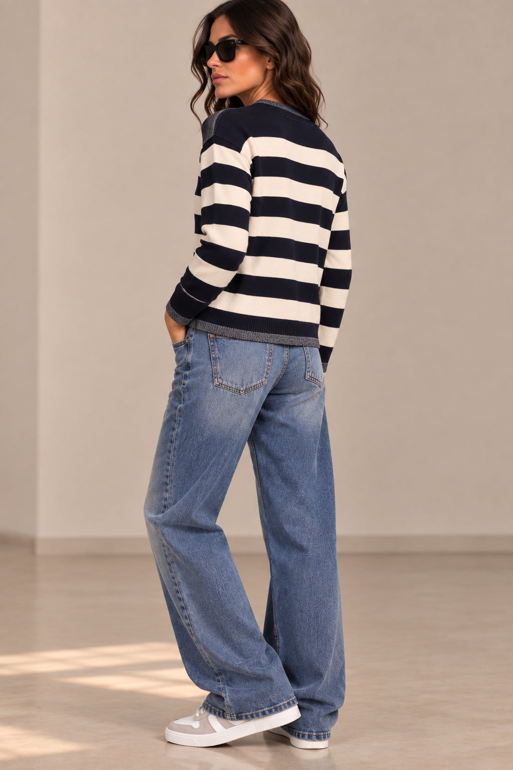 Maglia ampia rigata collo lupetto - SHE_FLORENCE_LAB