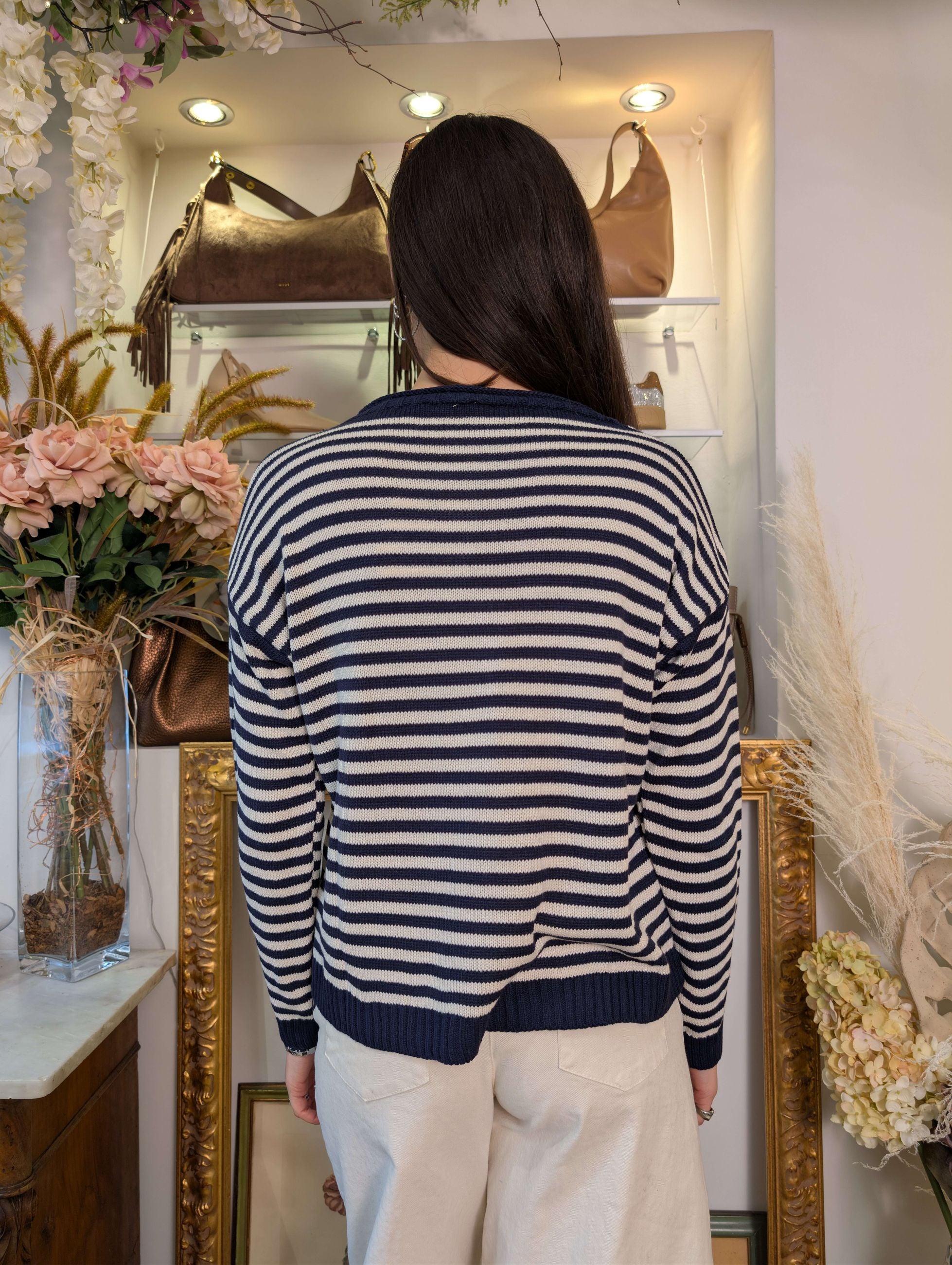 Maglia french stripes collo cratere - TENSIONE IN