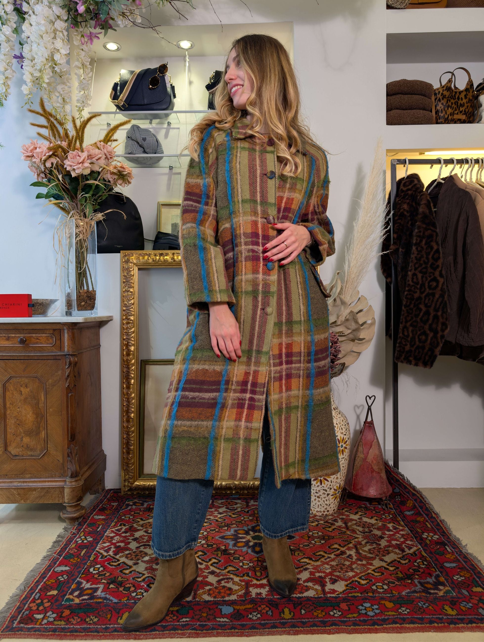 Cappotto “Retro Pop” a quadri in rilievo - SHE_FLORENCE_LAB