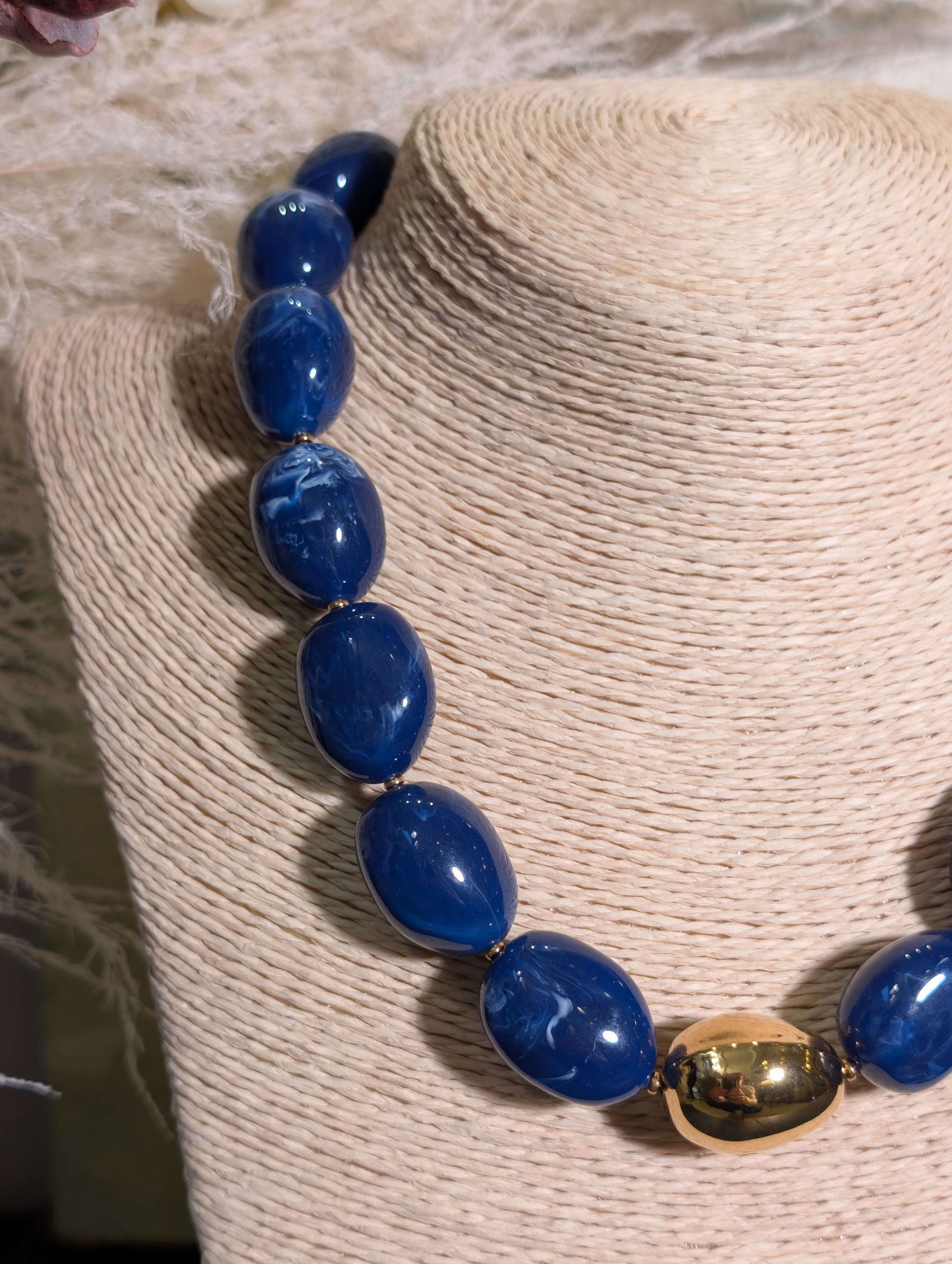 COLLANA CHIARA GIROCOLLO RESINA ORO/BLU - NALI'