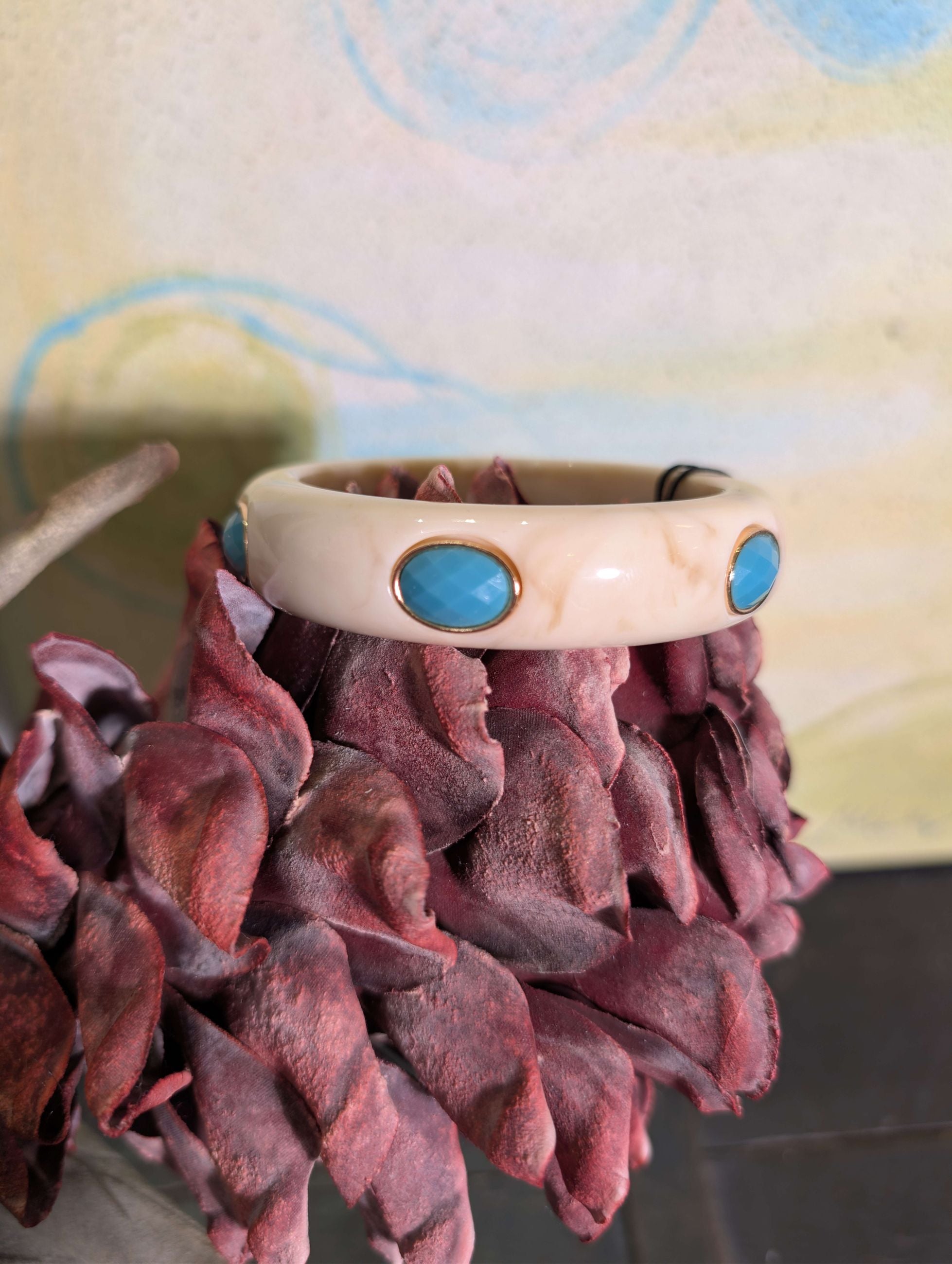 BRACCIALE ALIS CON PIETRE AZZURRO/BEIGE - NALI'