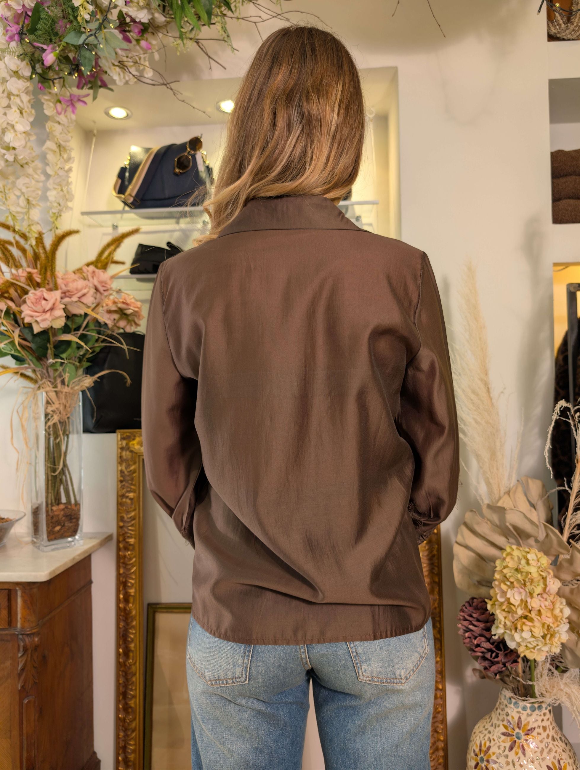 Camicia in Tencel con inserto in pizzo - SHE_FLORENCE_LAB