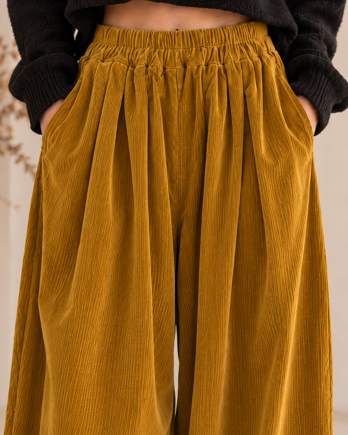 Pantalone Balloon in Velluto 2000 Righe Tinto Capo - SHE_FLORENCE_LAB