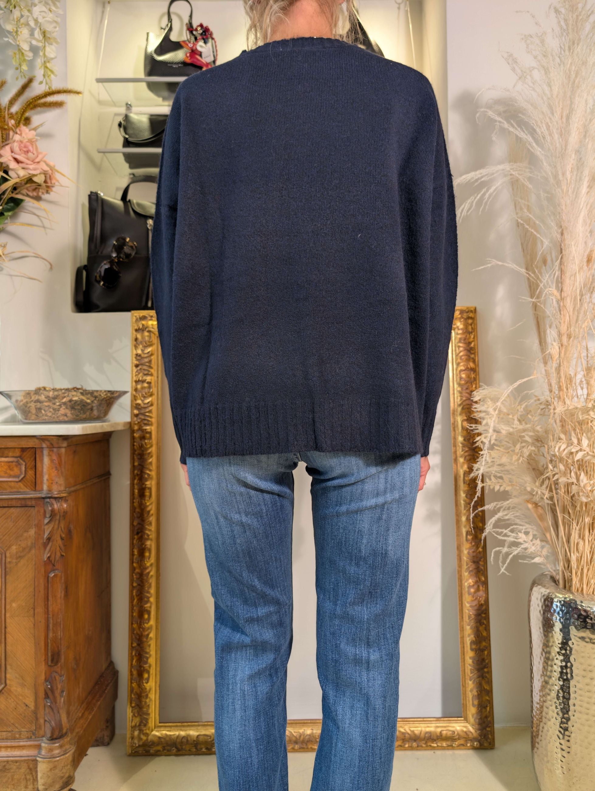 Maglia scollo a V in bouclé - SHE_FLORENCE_LAB