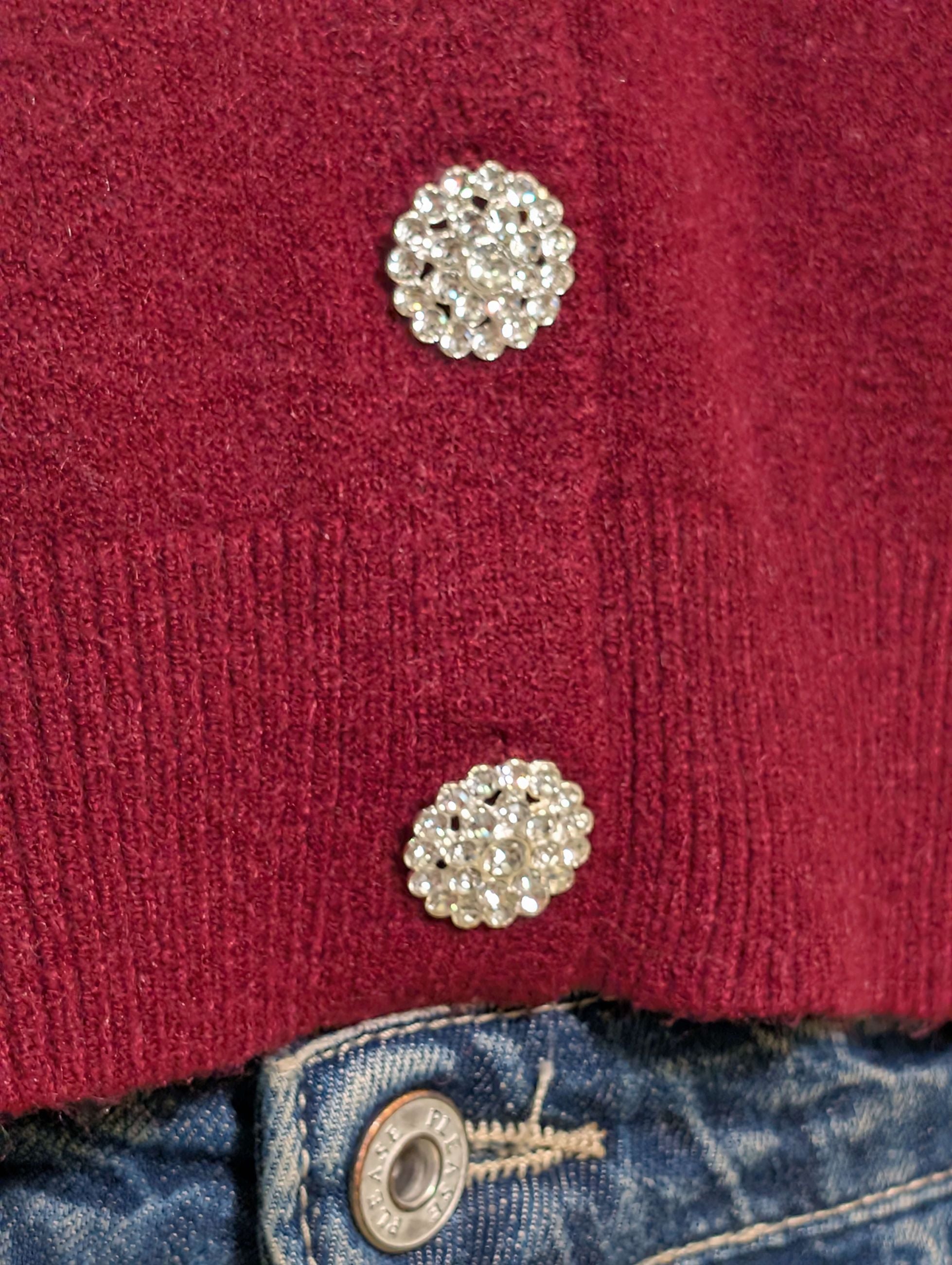 Cardigan cropped con bottoni gioiello - SHE_FLORENCE_LAB