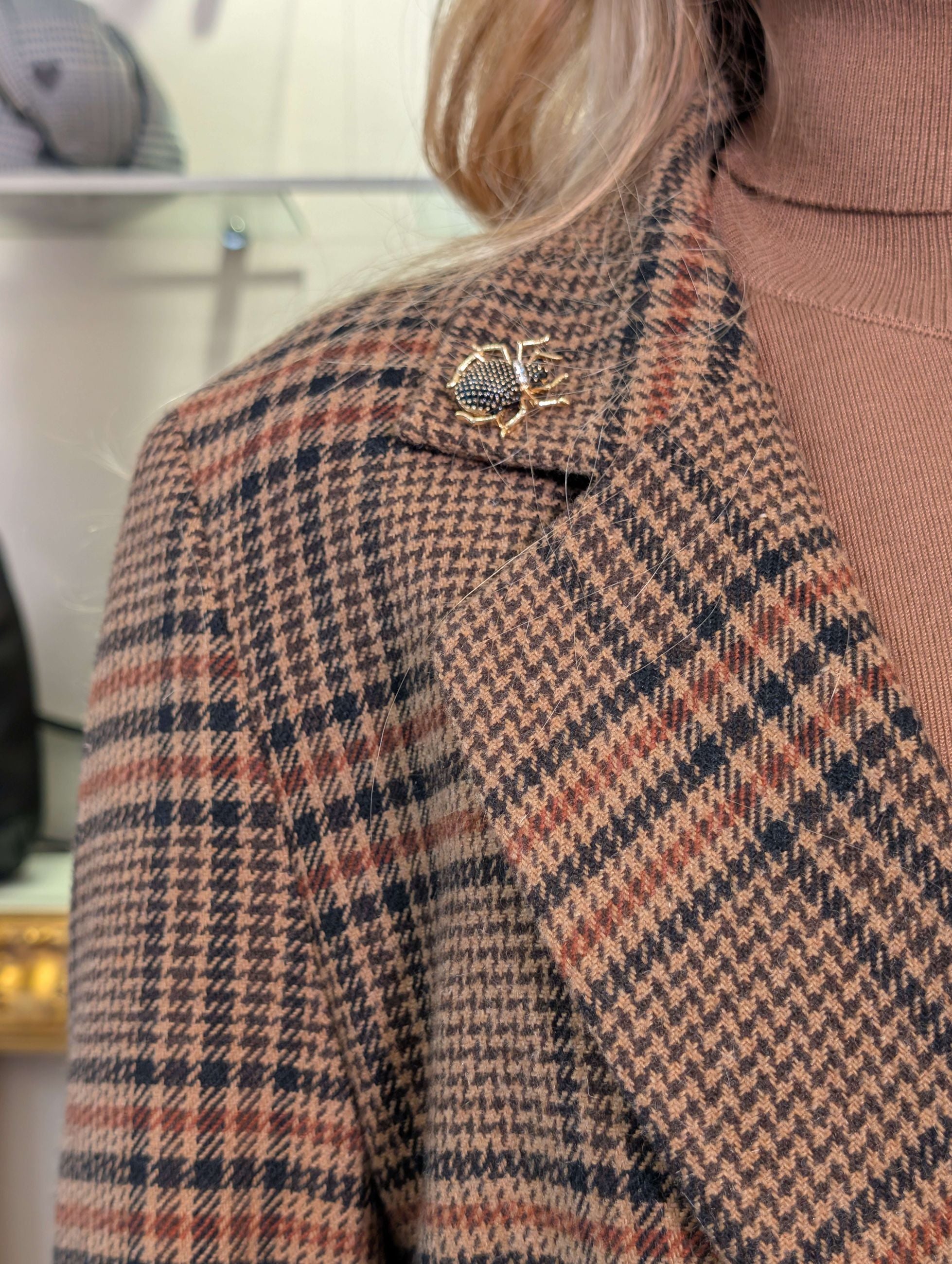 Giacca doppiopetto pied de poule multicolor - TENSIONE IN