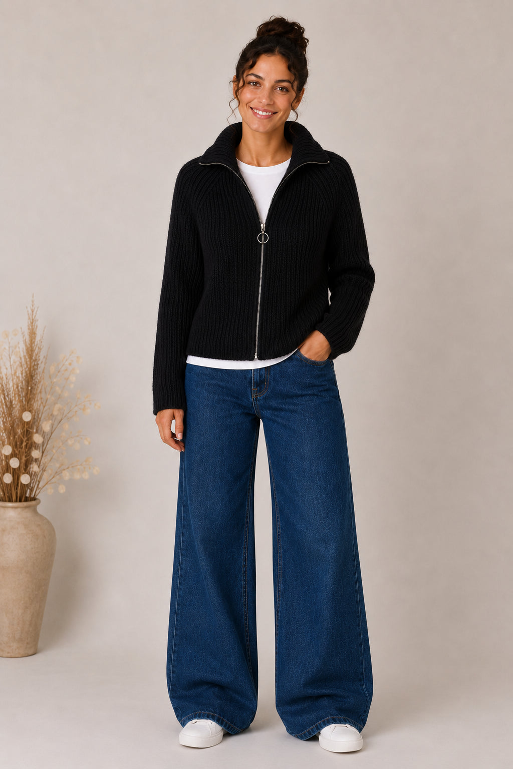 Maglia Zip Punto Pannocchia - HAVE ONE