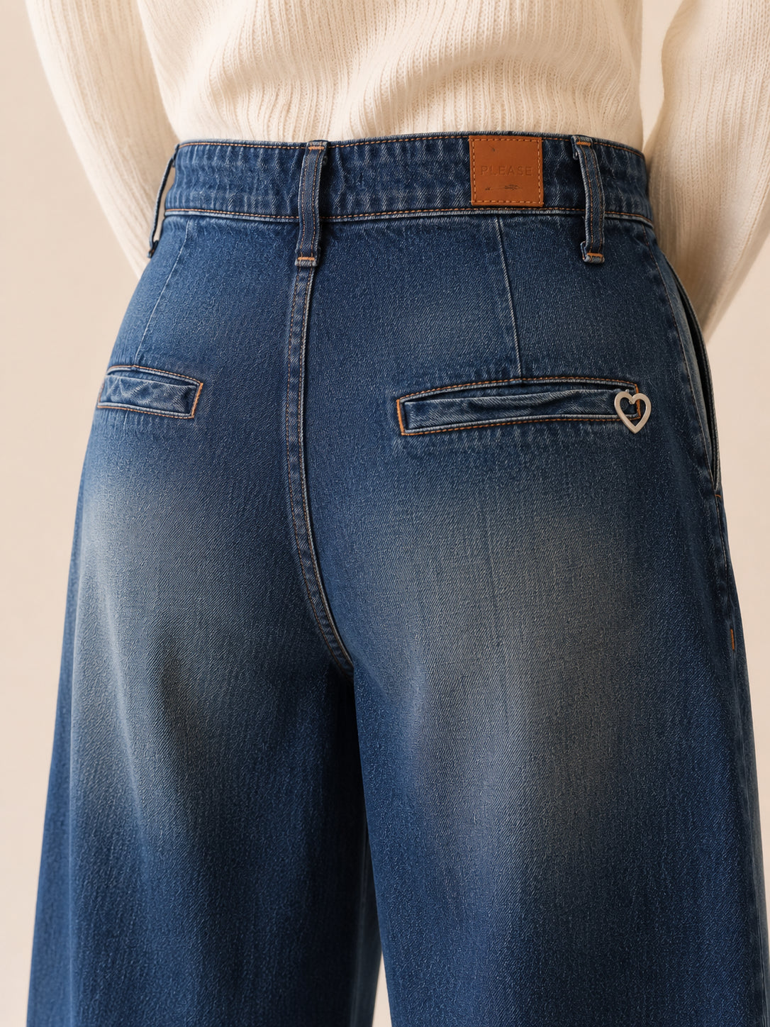 Panta chino in denim vestibilità barrel - PLEASE