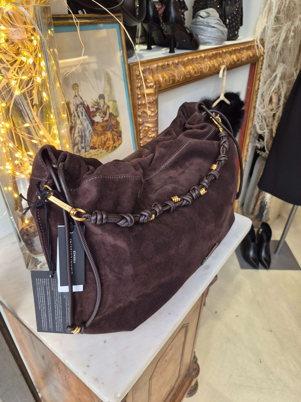 Morgana – Borsa Hobo in Pelle Scamosciata - GIANNI CHIARINI