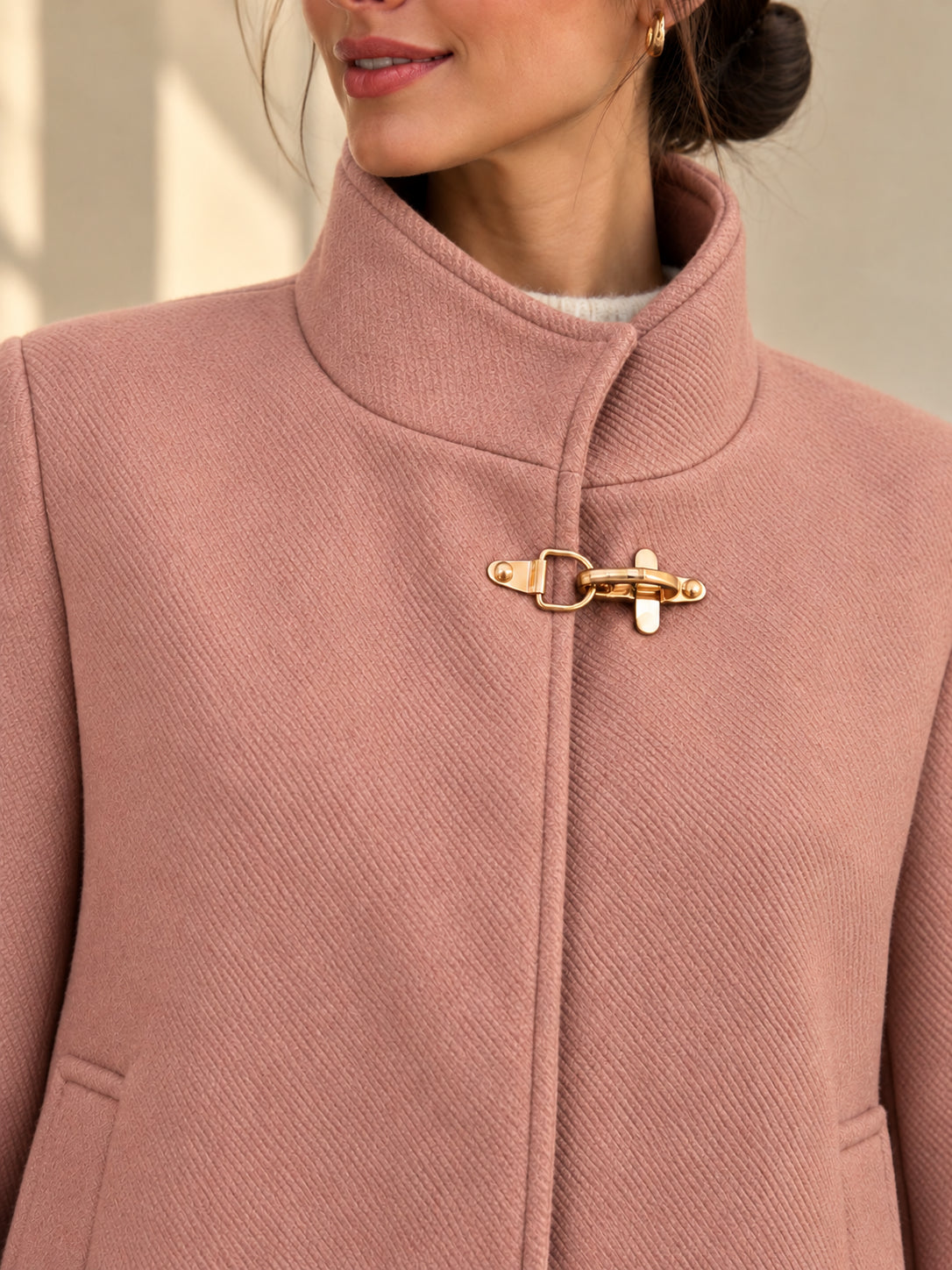 Cropped Coat in panno con dettagli gold - MARKUP DONNA