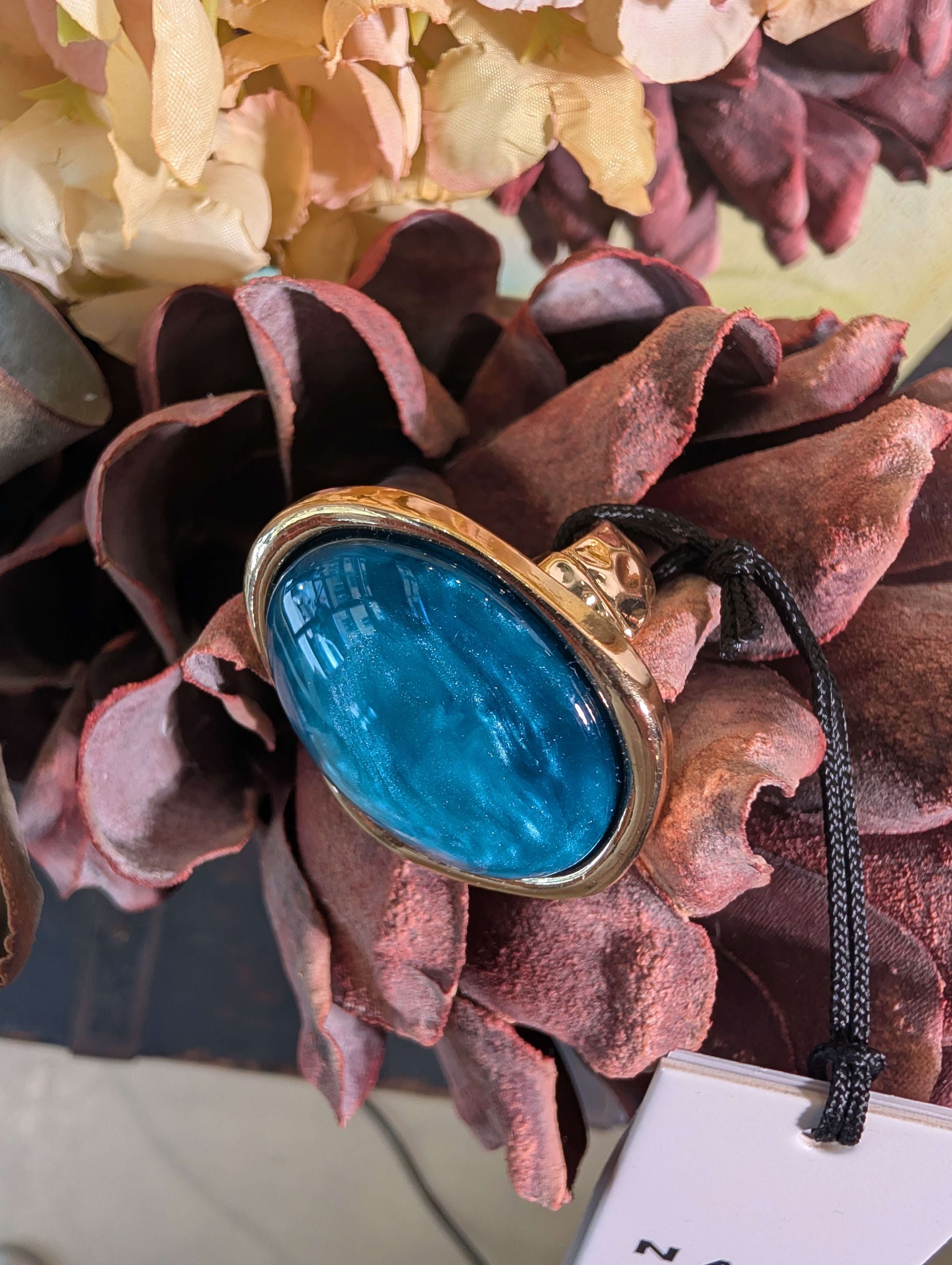 ANELLO CHIARA OVER IN RESINA BLU - NALI'