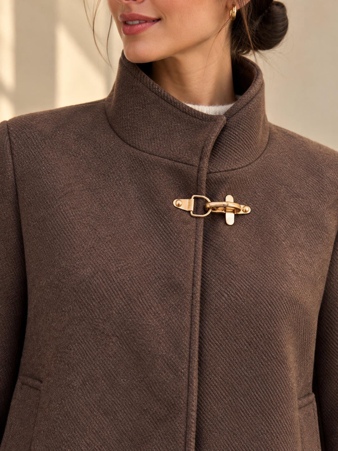 Cropped Coat in panno con dettagli gold - MARKUP DONNA