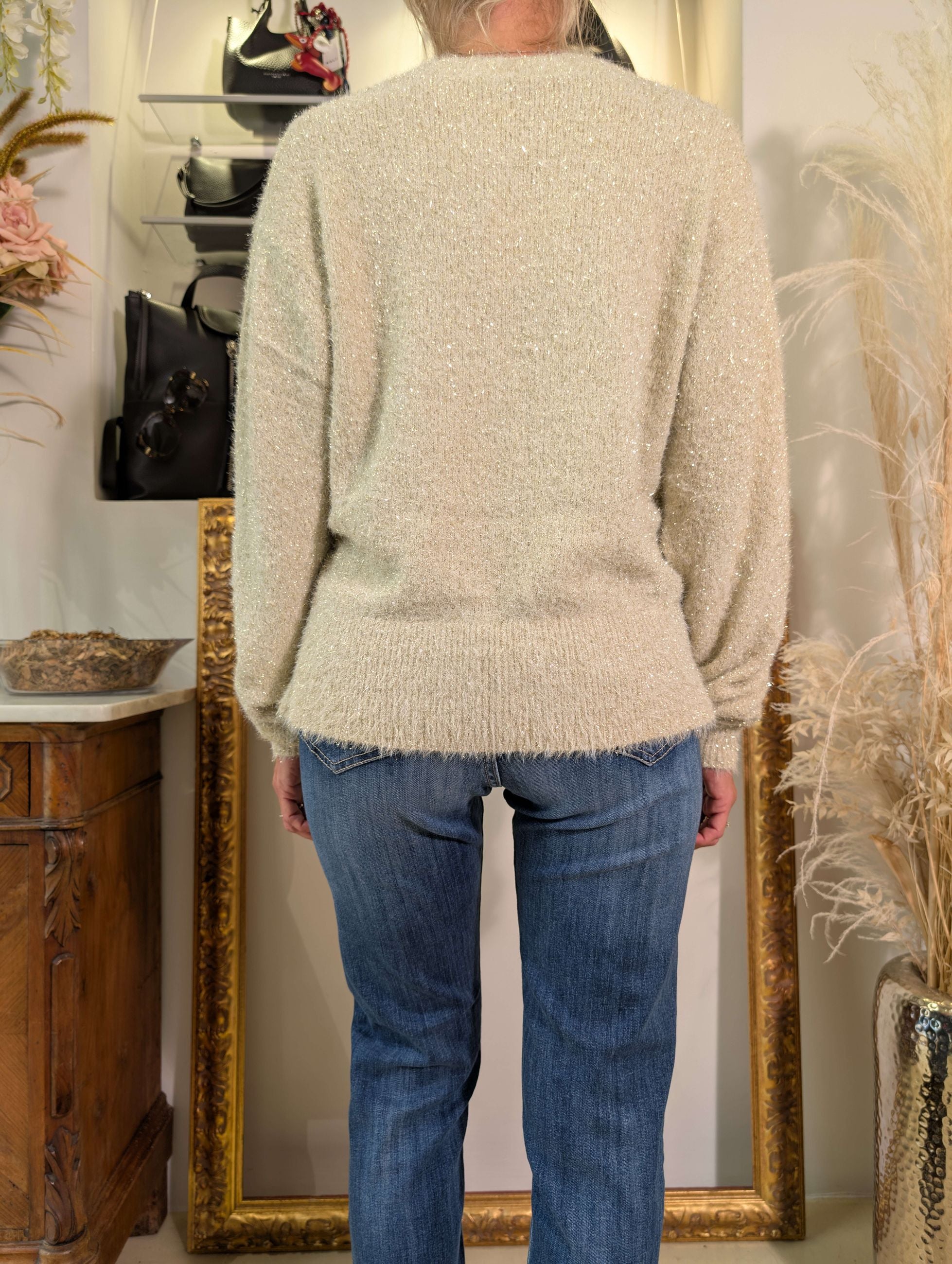 Maglia scollo a V lurex - SHE_FLORENCE_LAB