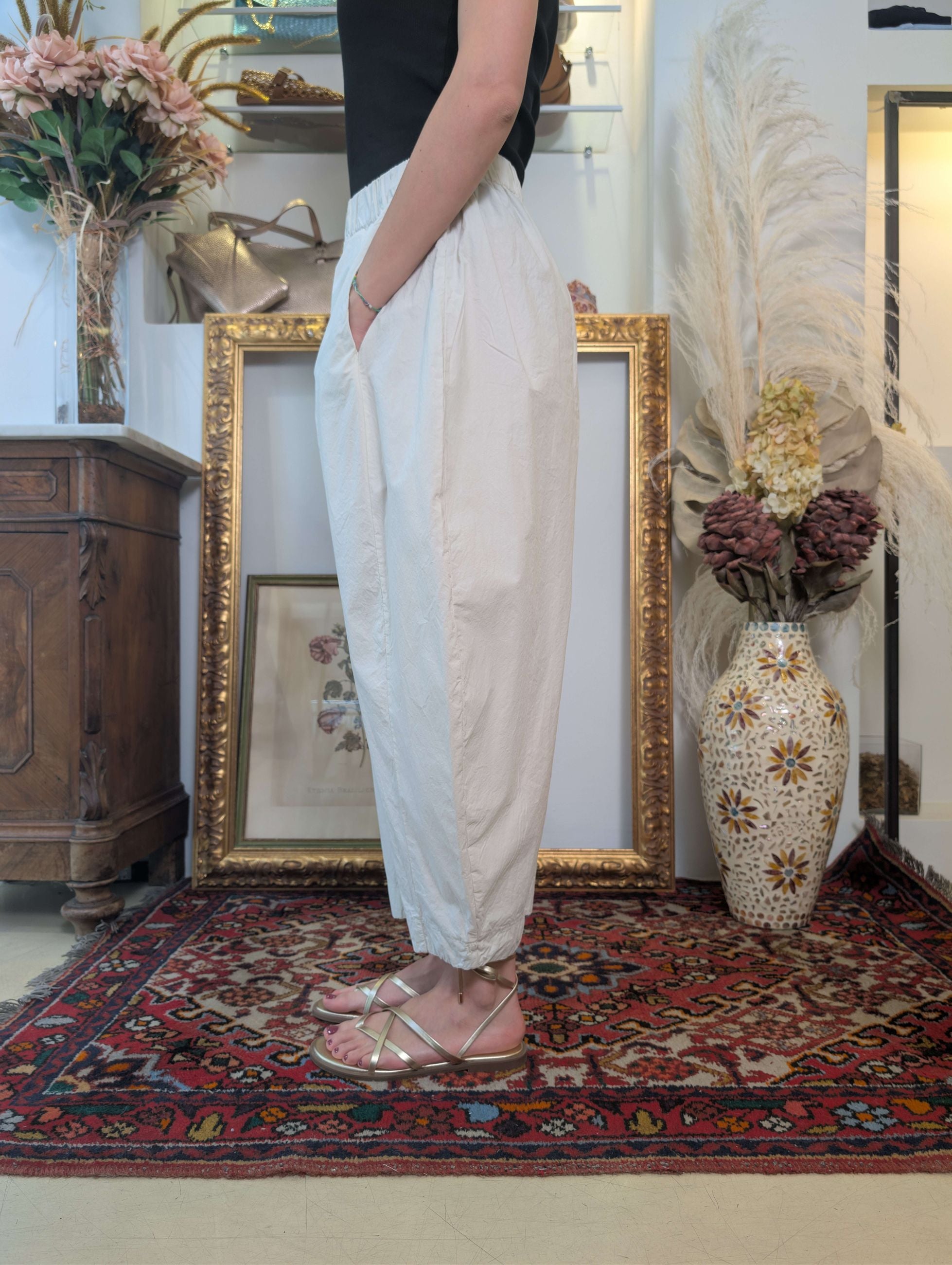 Panta barrel in tela di cotone - SHE_FLORENCE_LAB