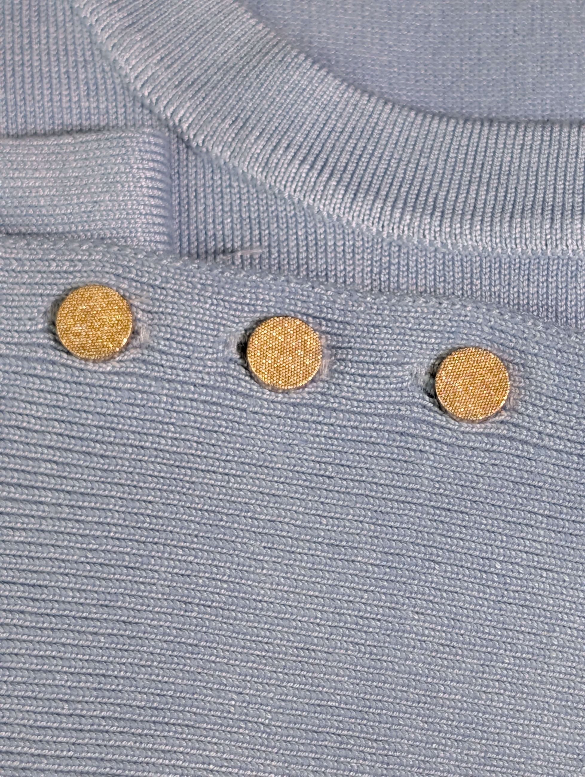 Maglioncino girocollo slim fit con bottoncini gold - SHE_FLORENCE_LAB