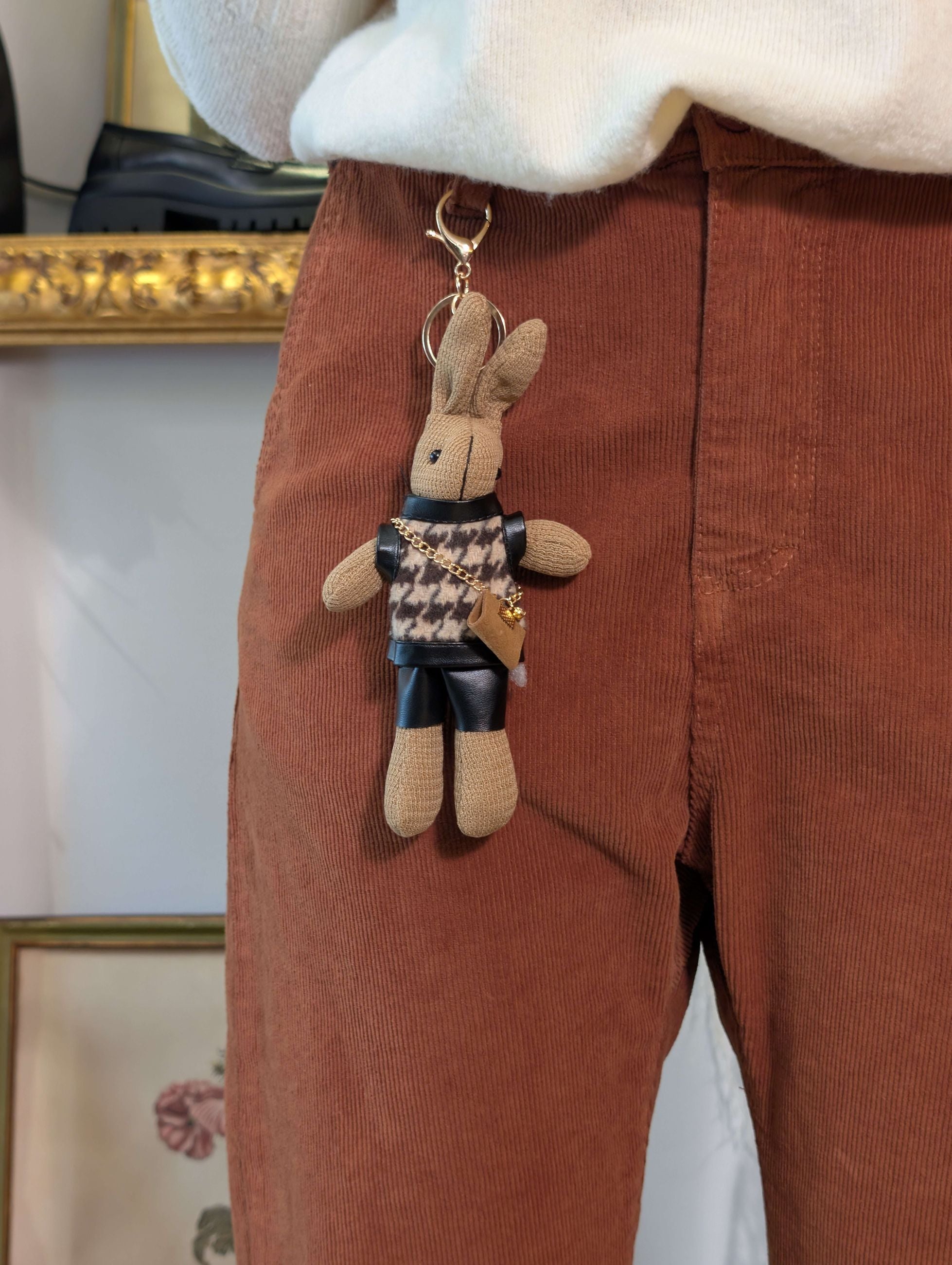 Panta chino in velluto con charm - PLEASE