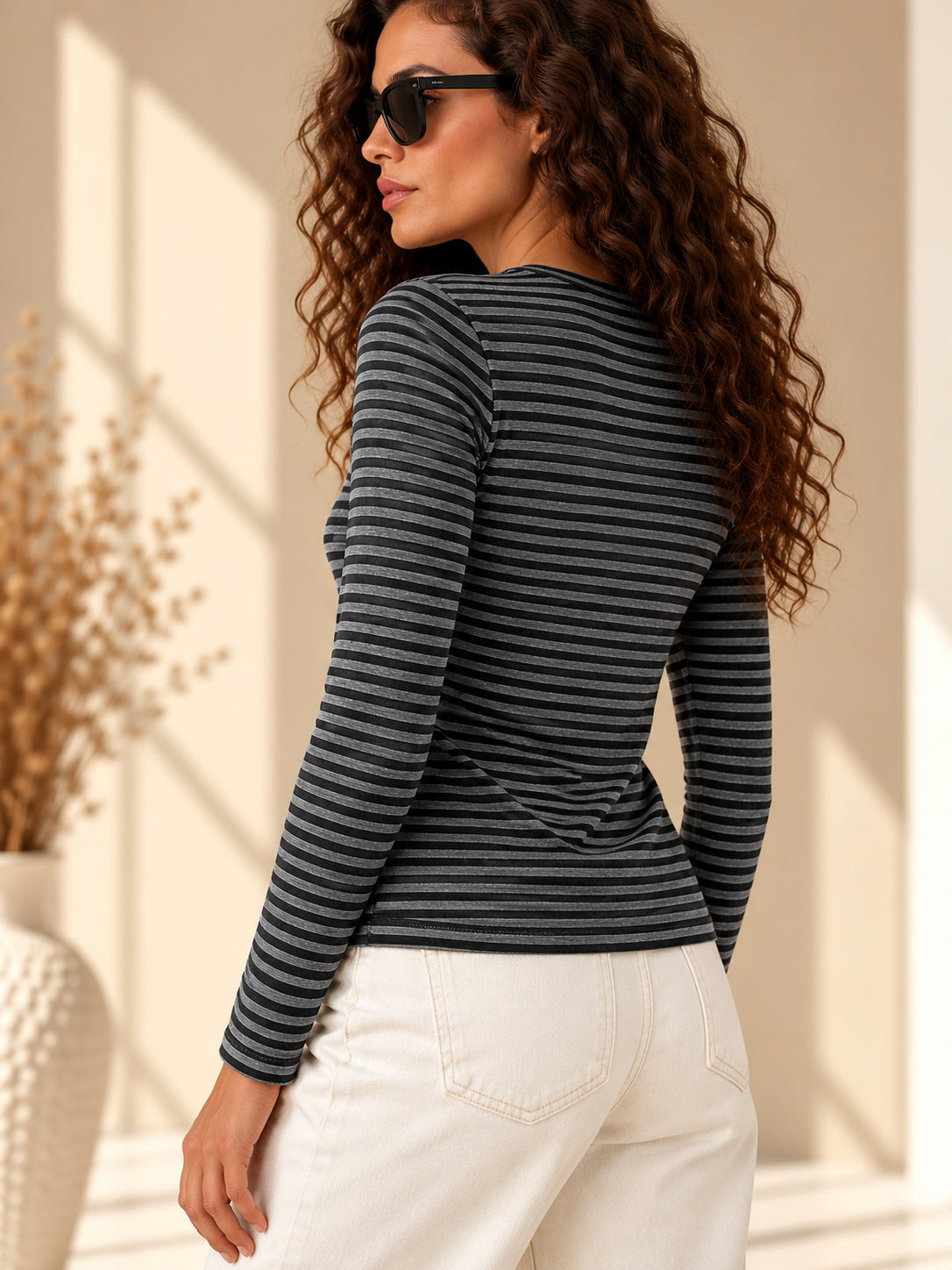 Maglia a Righe Slim Fit in Viscosa Stretch - SHE_FLORENCE_LAB