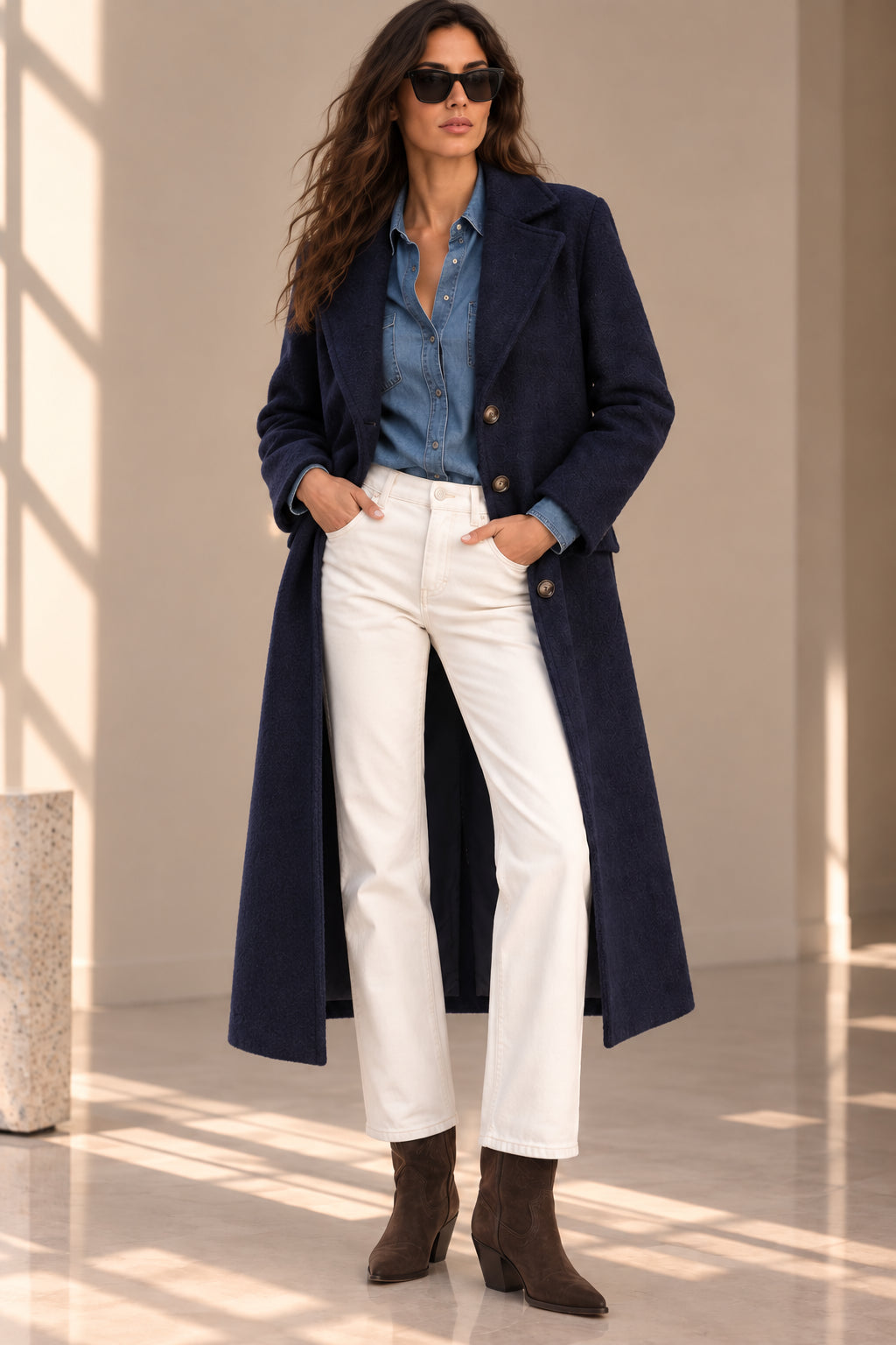 Cappotto lungo in pura lana bouclé - GL for Her