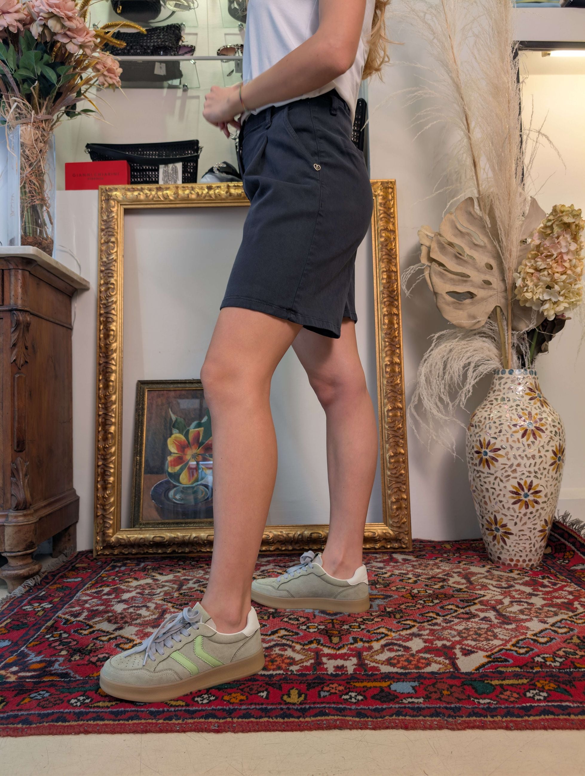 Bermuda in cotone-tencel tinto in capo - PLEASE