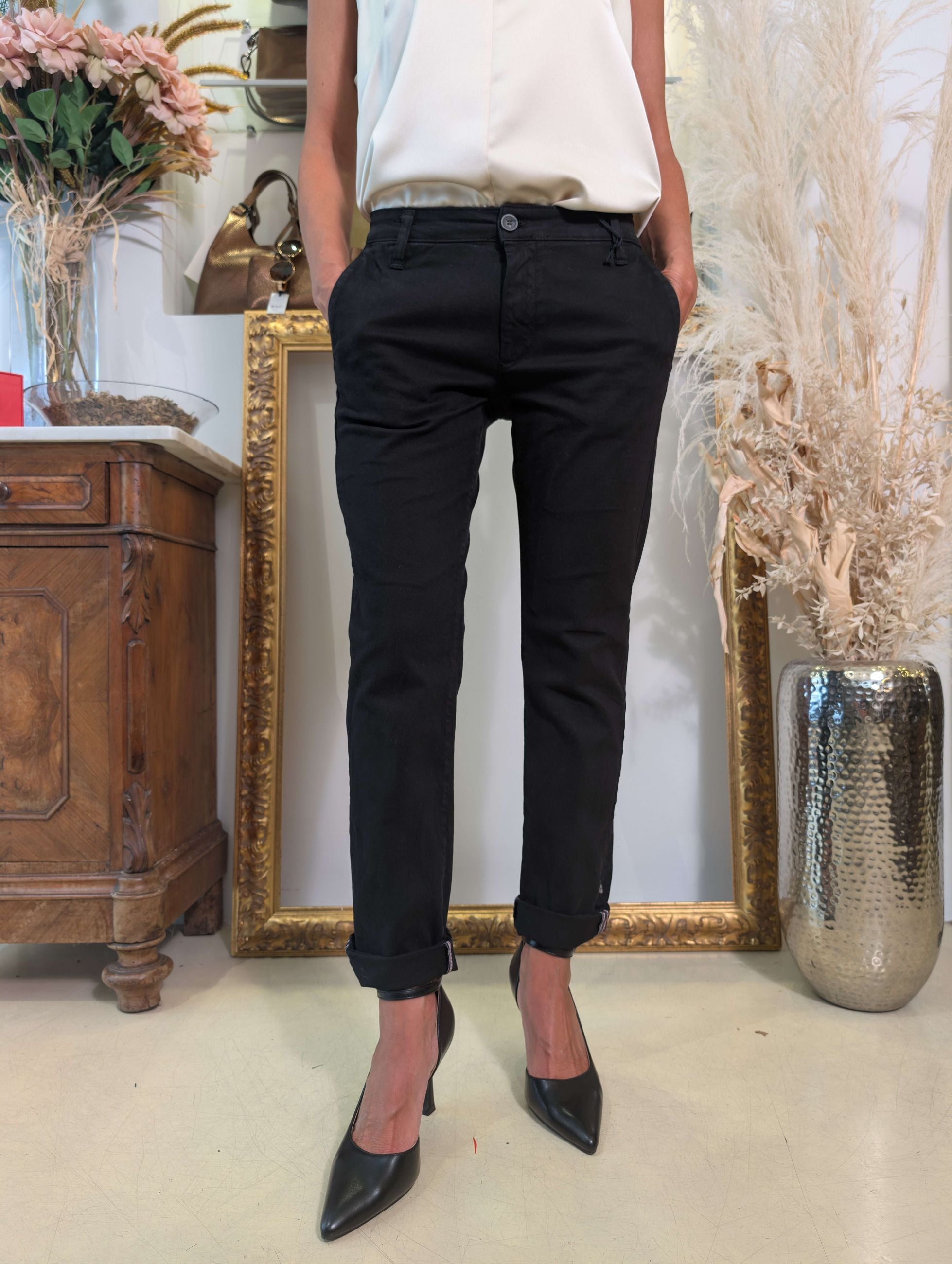 Panta chino slim fit con cimosa - PLEASE