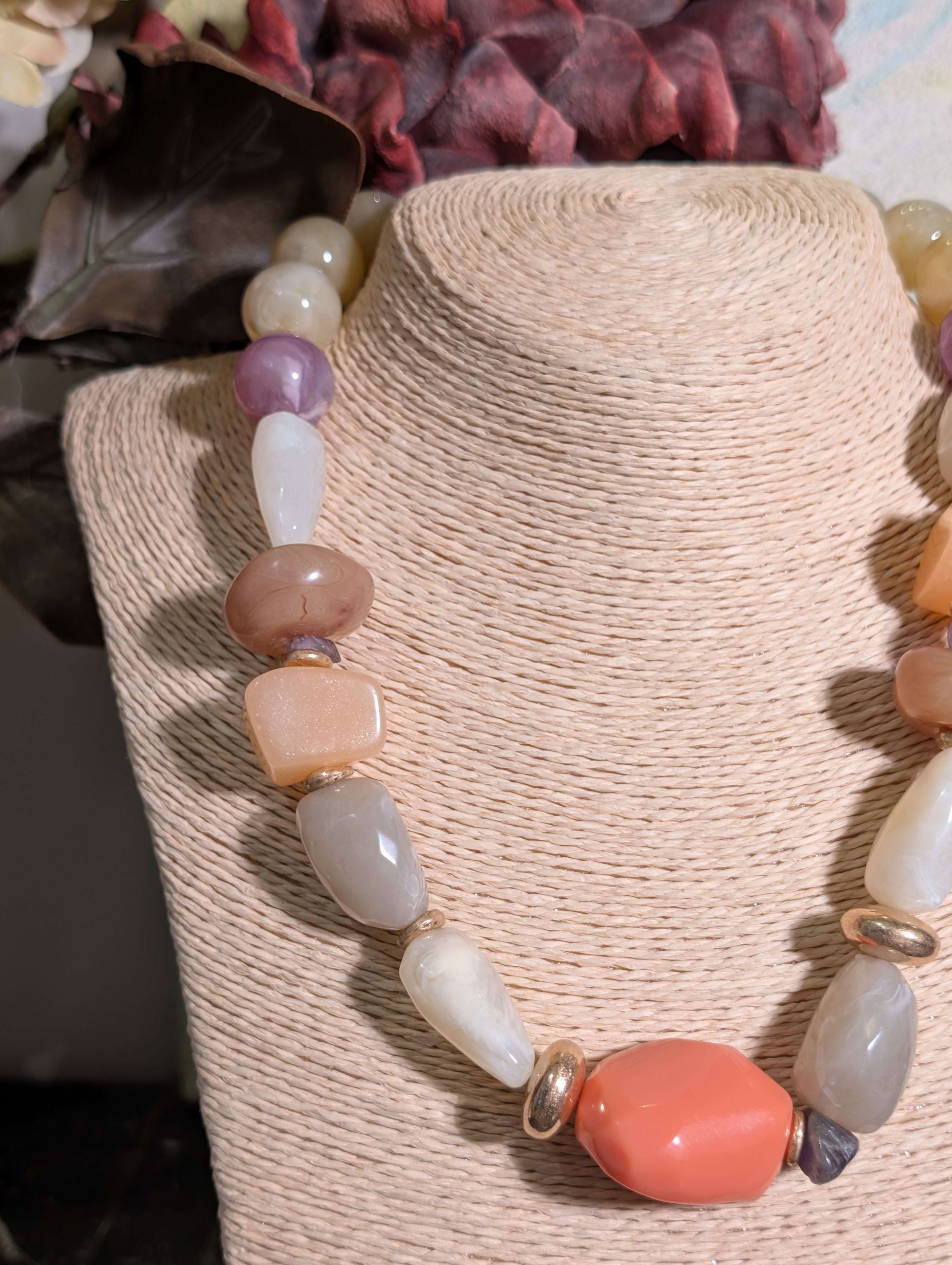 COLLANA GIROCOLLO CIOTTOLI IN RESINA ROSA - NALI'