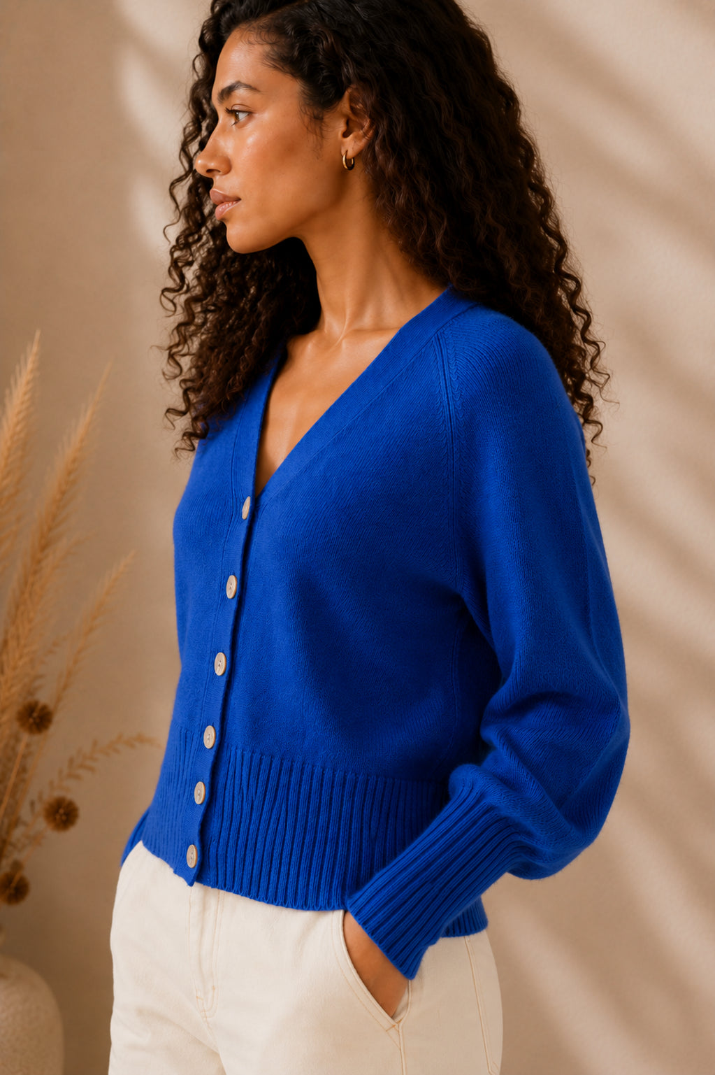 Cardigan in viscosa con bottoni in madreperla - HAVE ONE