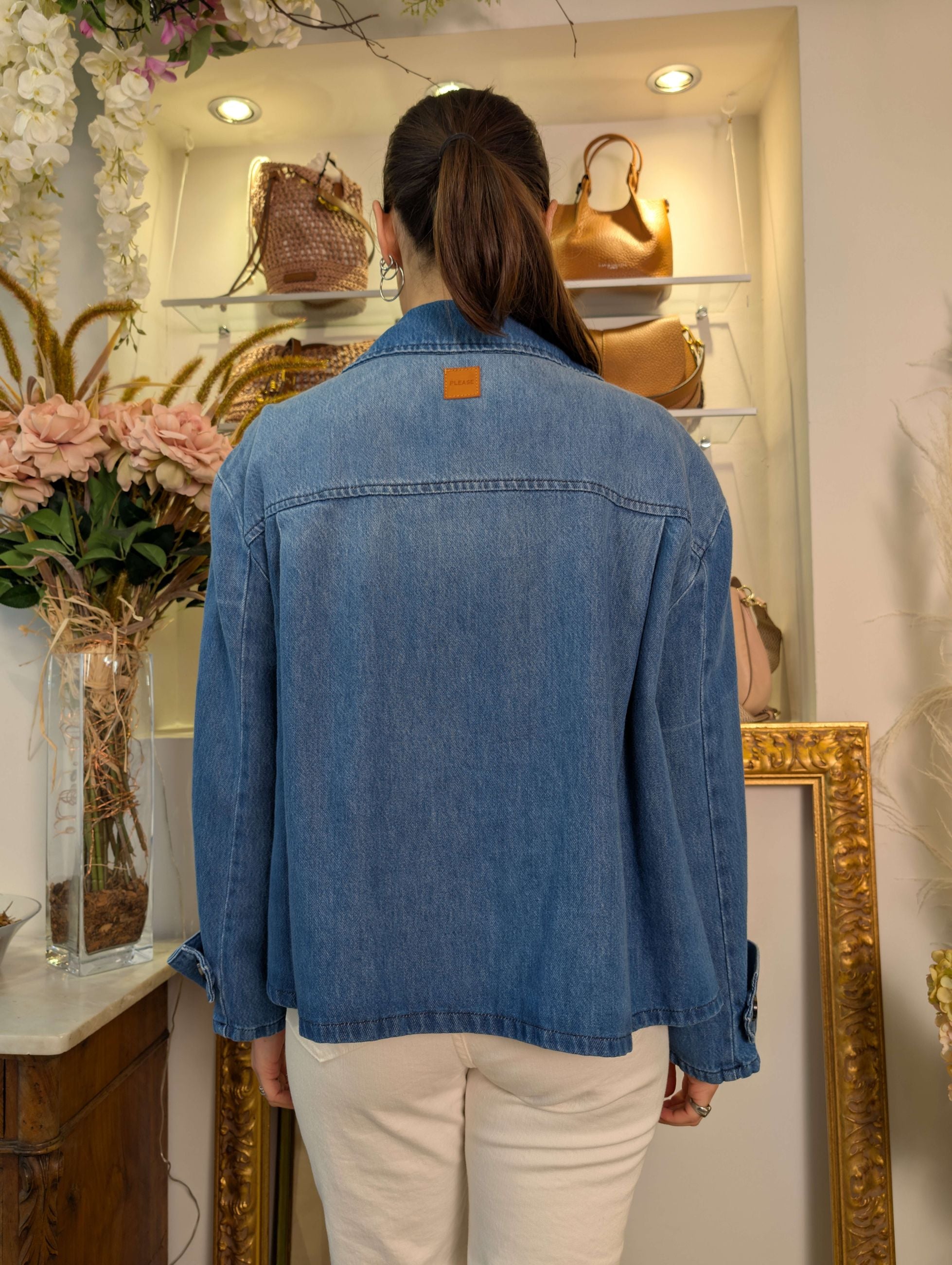 Trench corto in denim - PLEASE