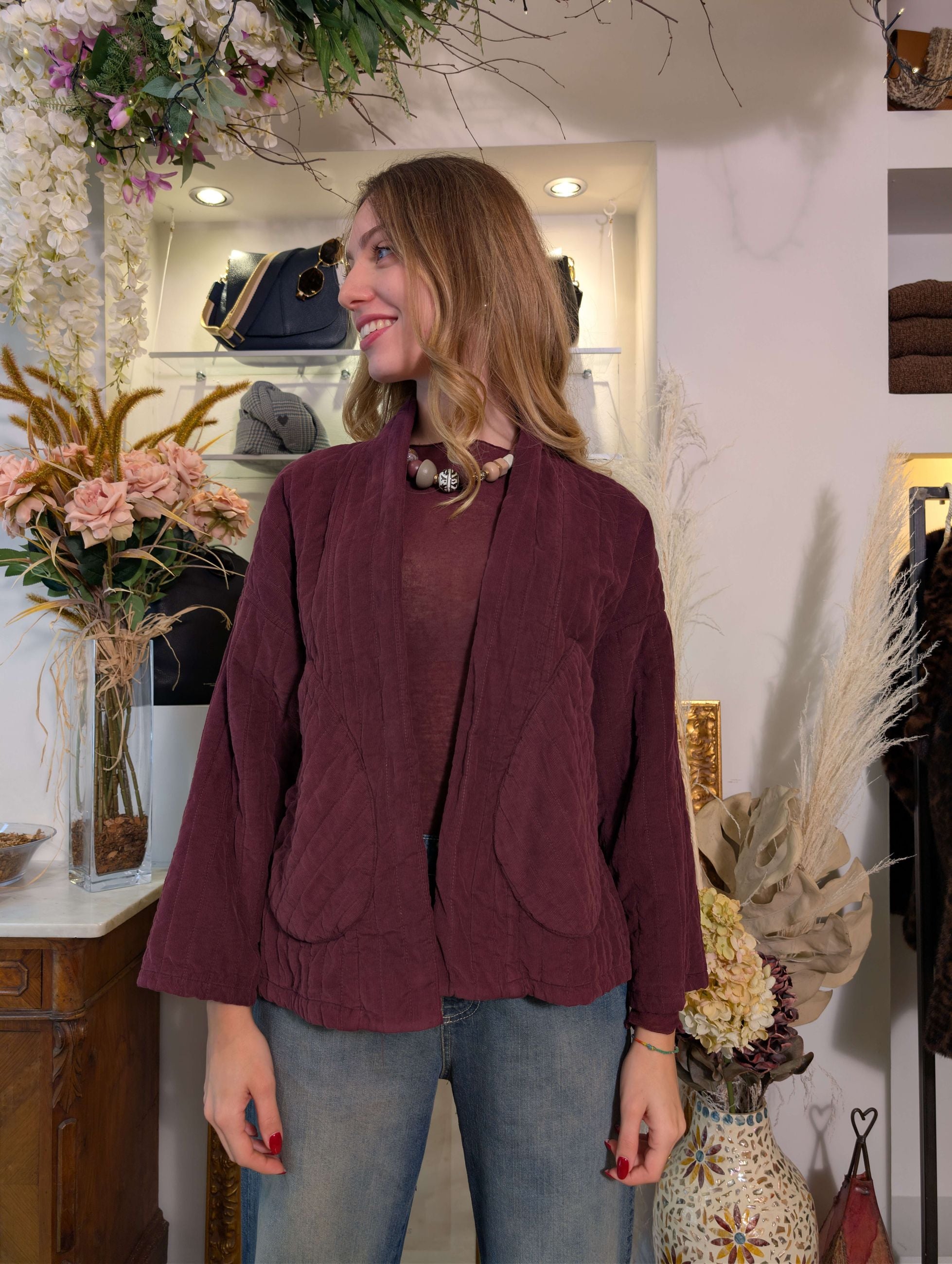 Kimono in velluto duemila righe - SHE_FLORENCE_LAB