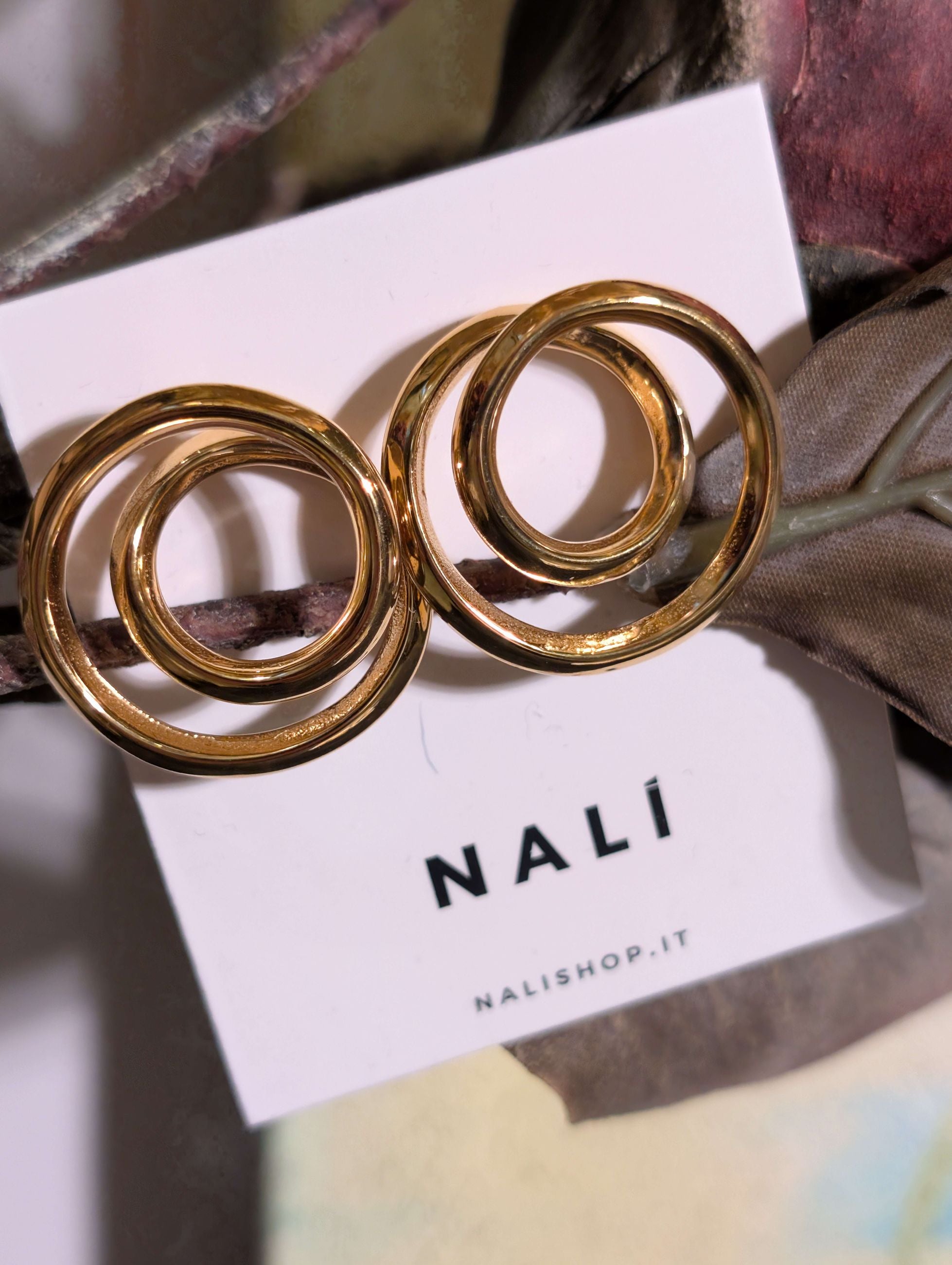 ORECCHINI DOPPIO INTRECCIO PLA. ORO 18K - NALI'