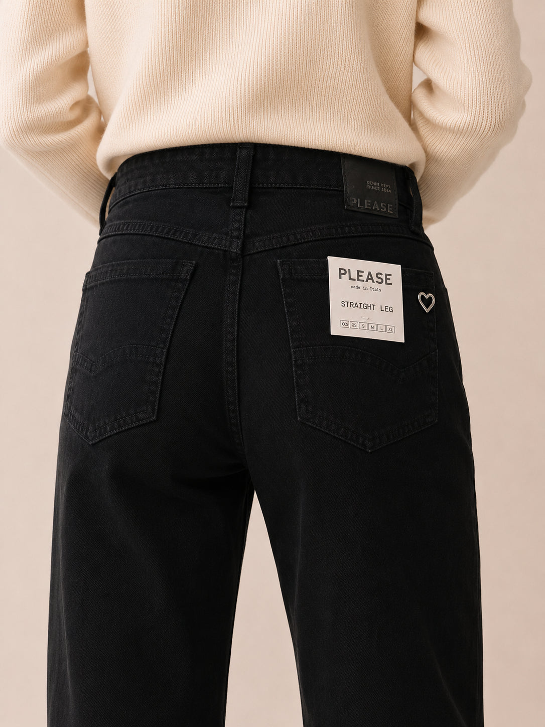 Panta straight fit in gabardina elasticizzata - PLEASE