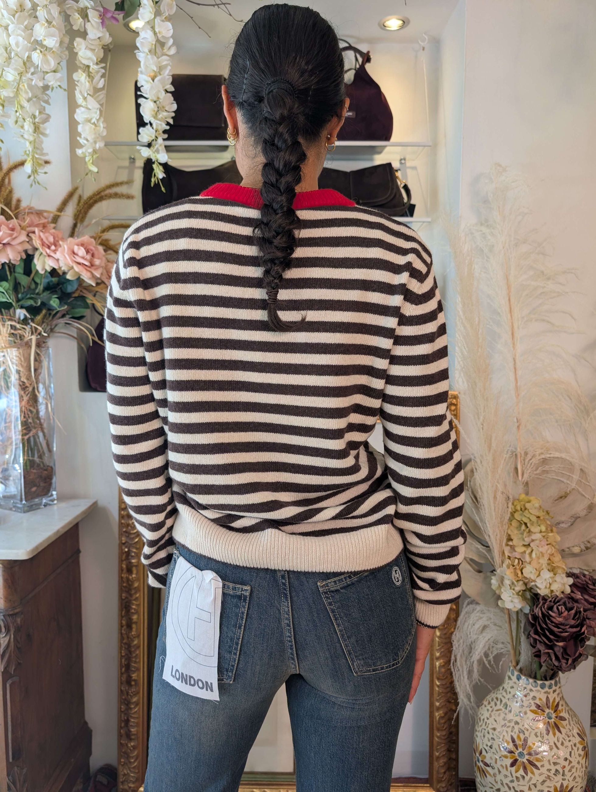 Maglia righe multicolor misto cachemire - TENSIONE IN
