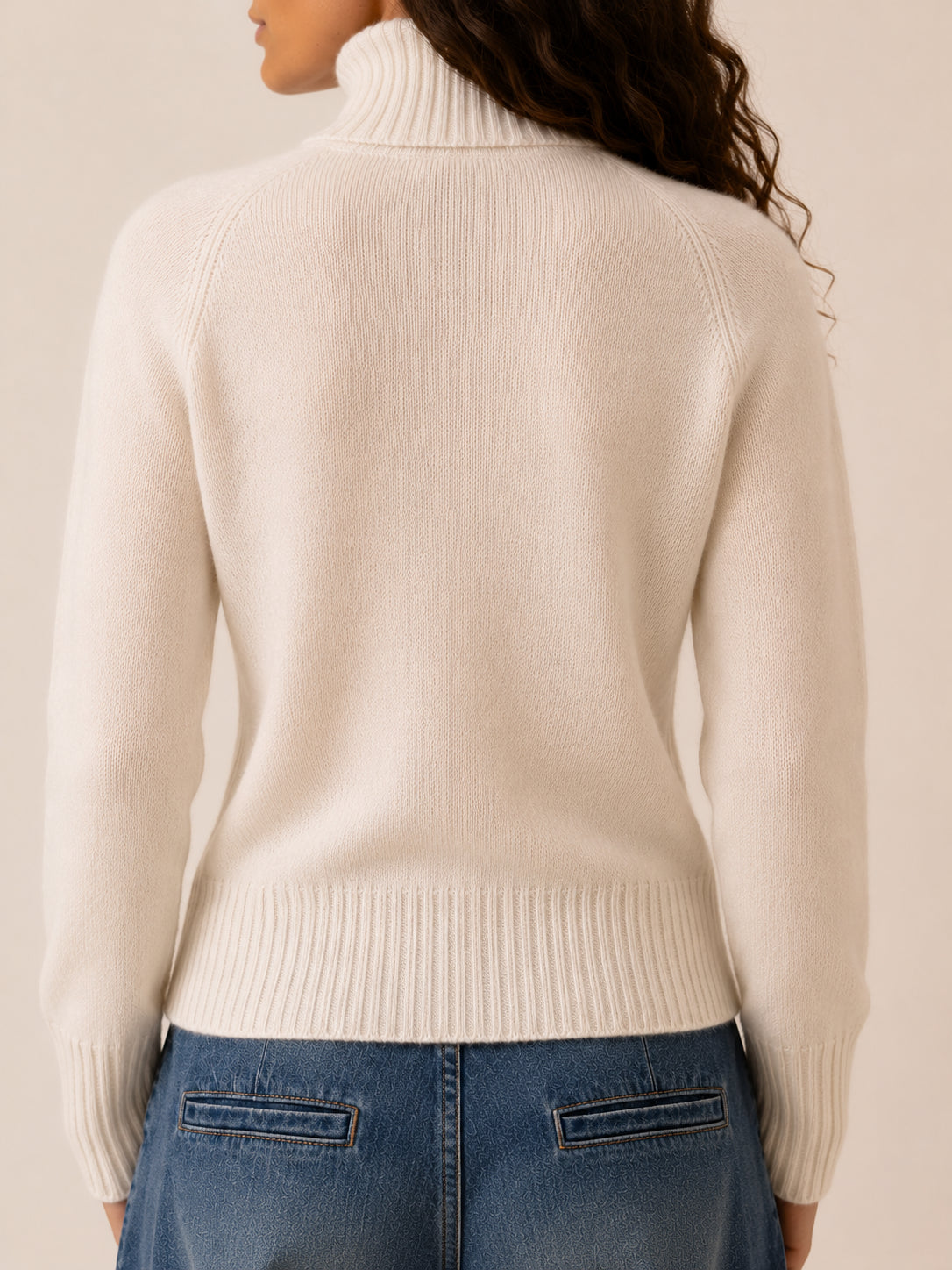 Maglia collo alto seamless in cachemire e lana - .SOLO TRE