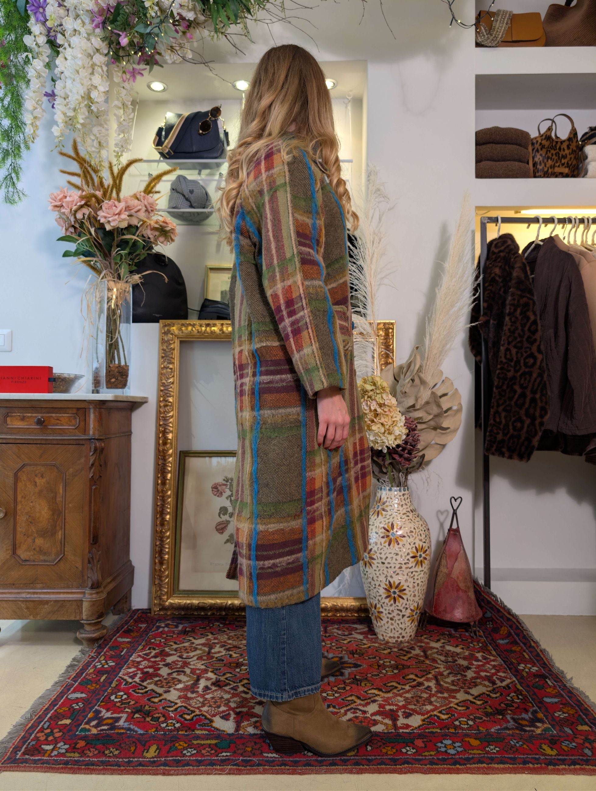 Cappotto “Retro Pop” a quadri in rilievo - SHE_FLORENCE_LAB