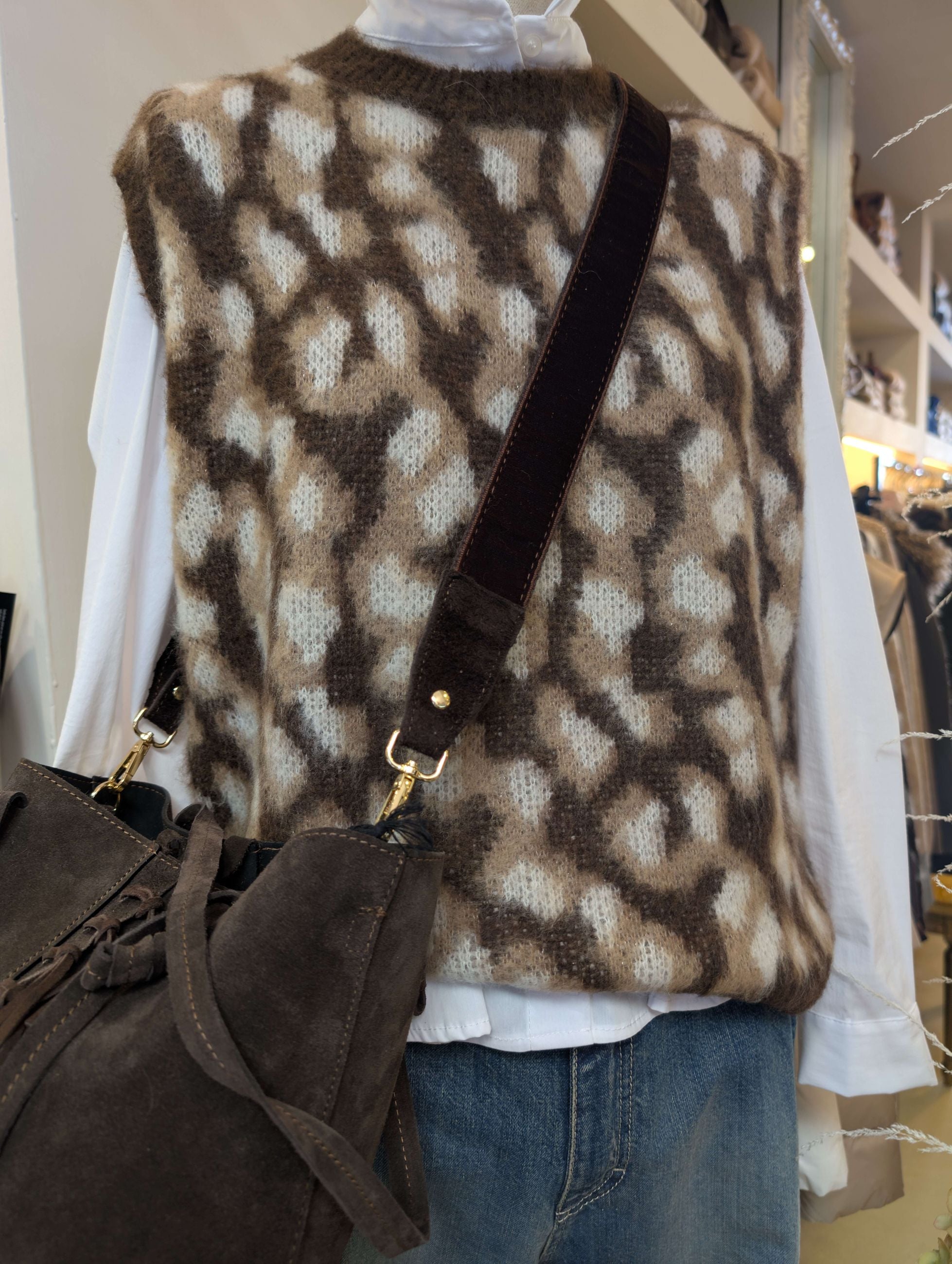 Gilet jacquard maculato con lurex - HAVE ONE