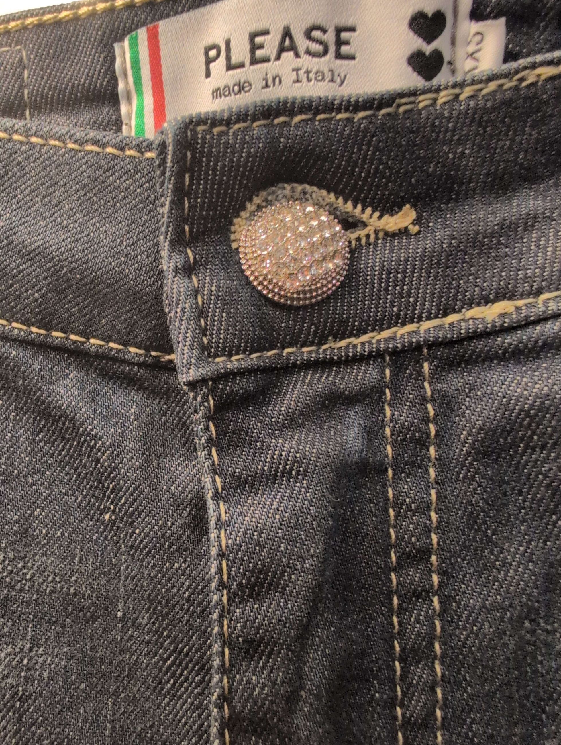 Panta in denim blue-black gamba flare - PLEASE