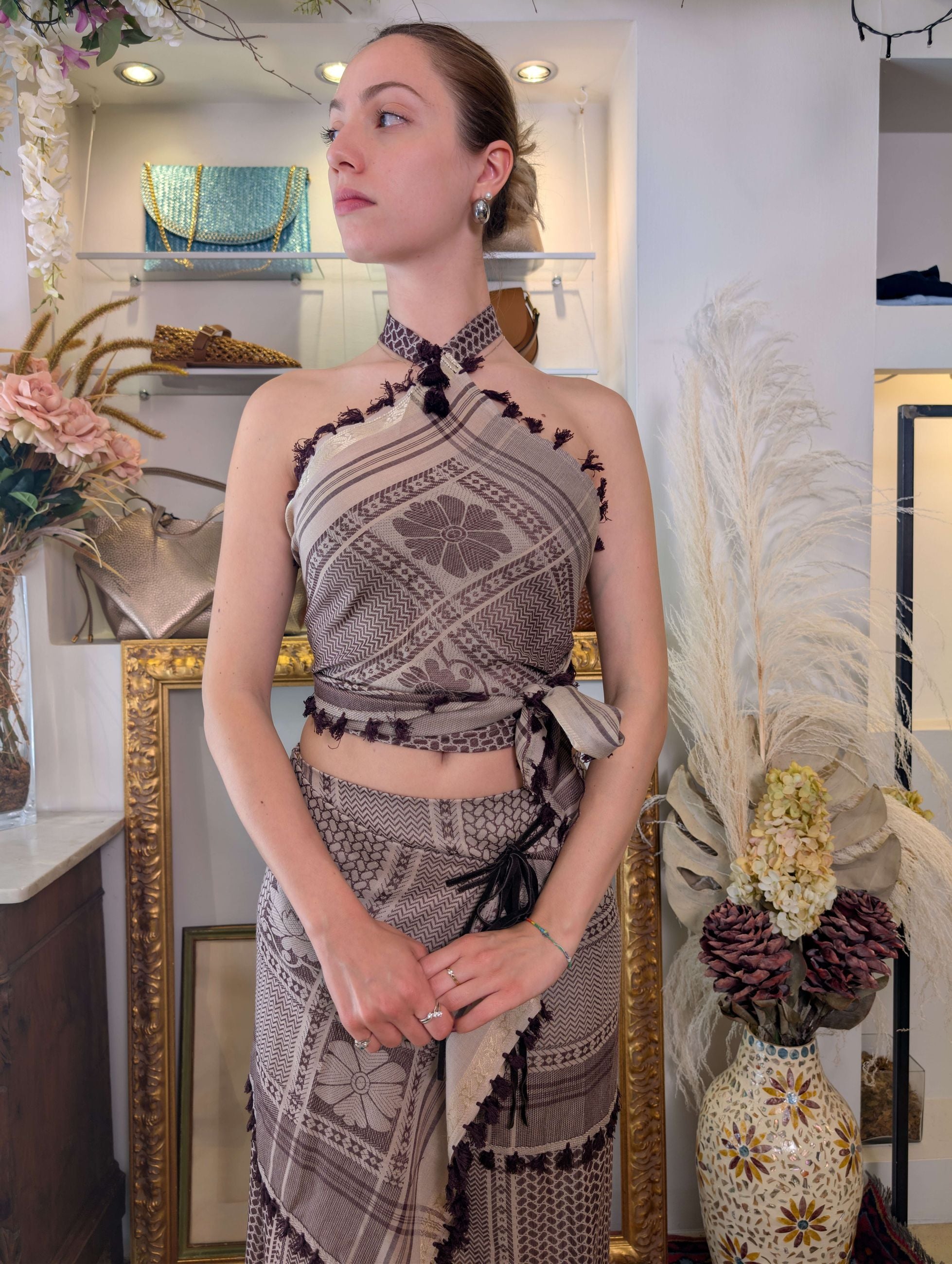 Top foulard con nappine - TENSIONE IN