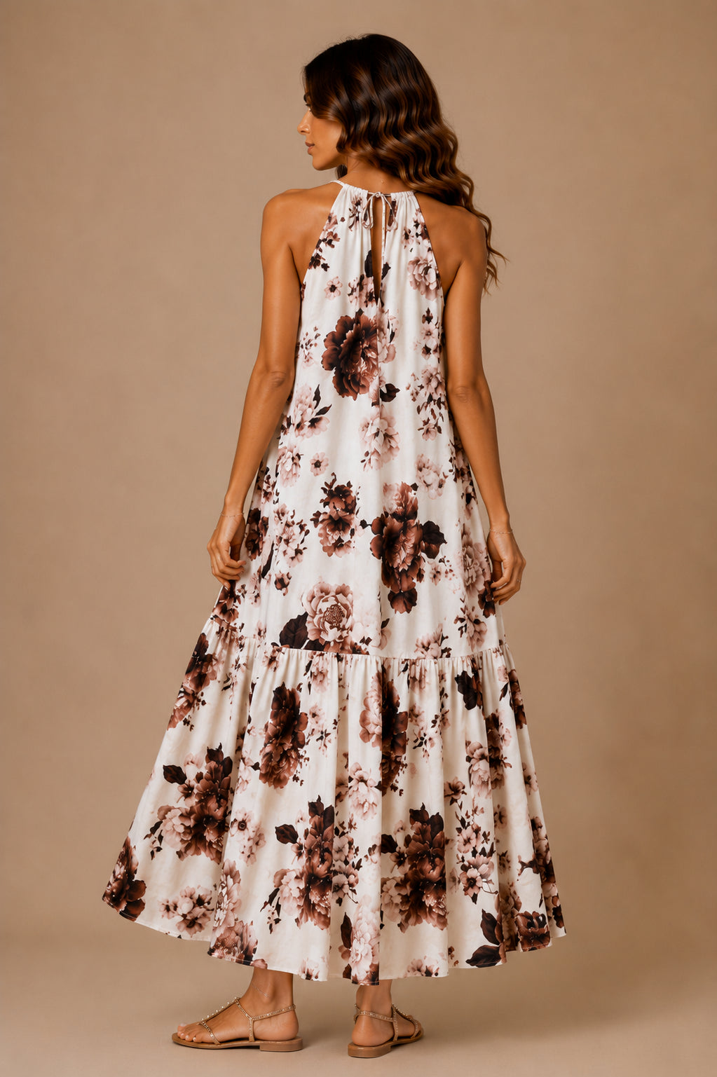 Long dress in tela di cotone stampa floreale - SHE_FLORENCE_LAB