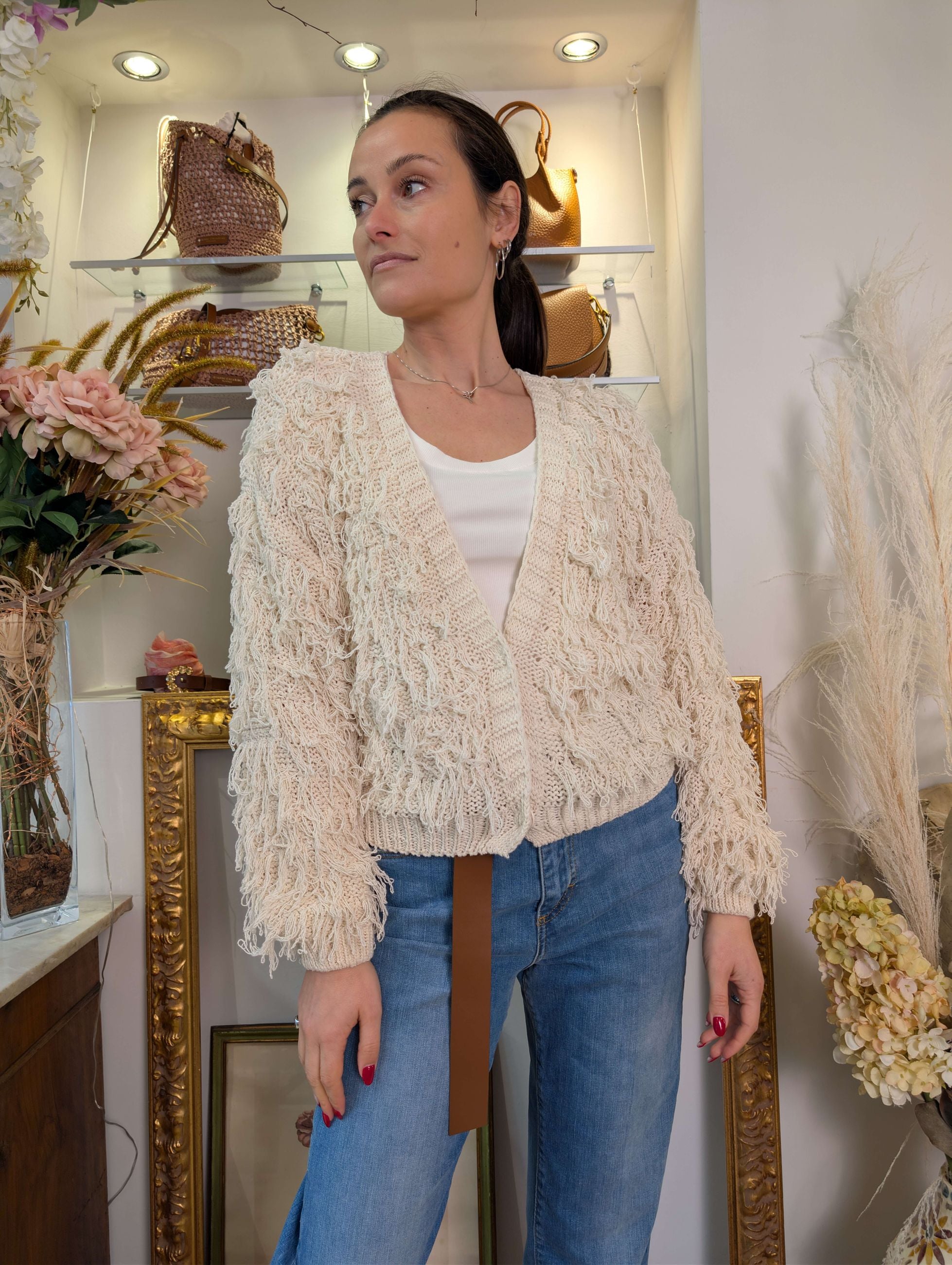 Cardigan finezza 3 lavorazione a frange - HAVE ONE