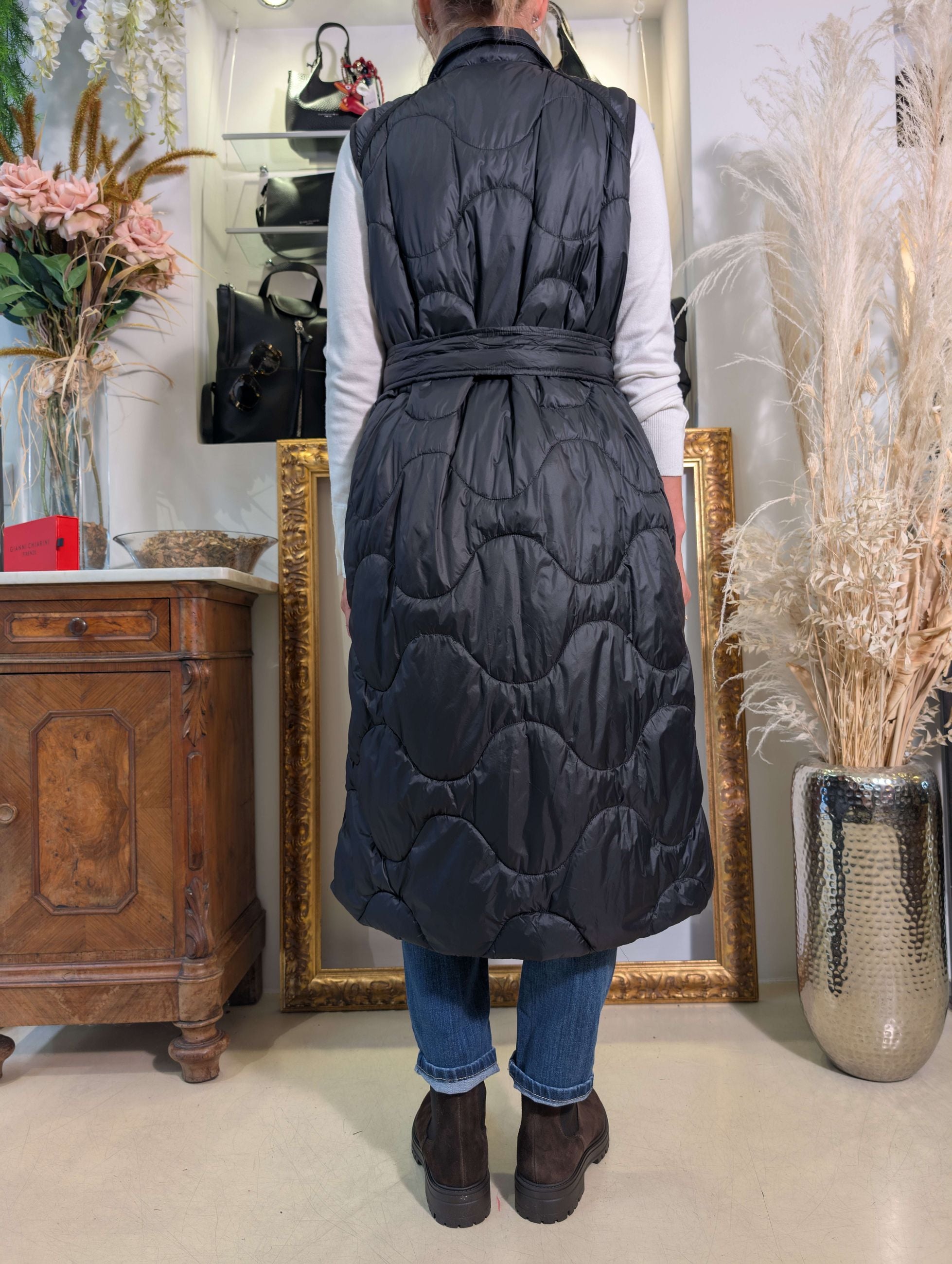 Gilet trapuntato lungo - PLEASE