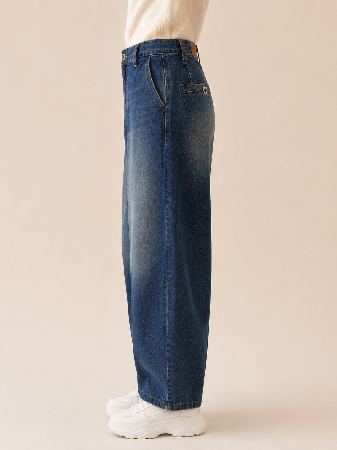 Panta chino in denim vestibilità barrel - PLEASE