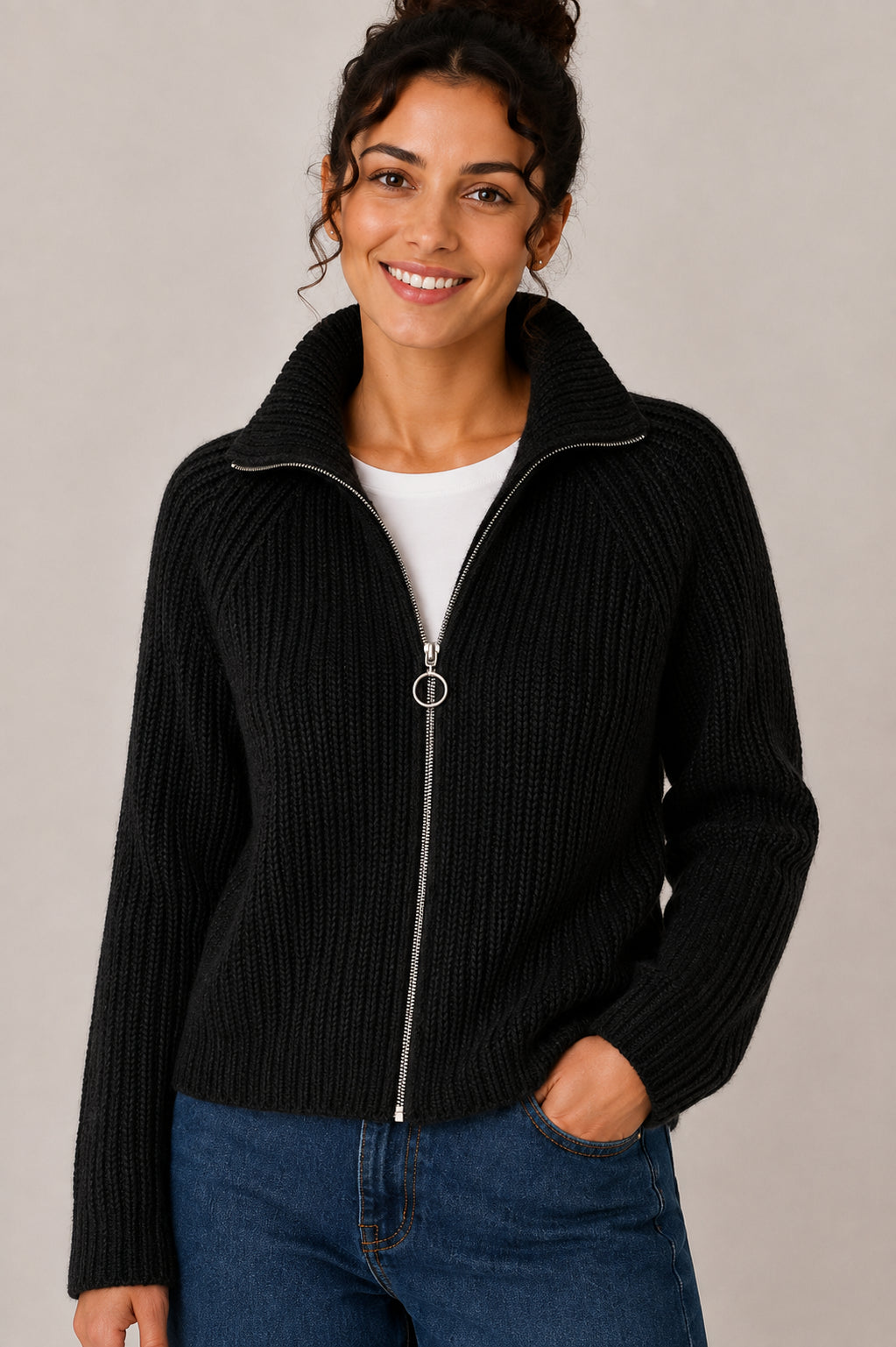 Maglia Zip Punto Pannocchia - HAVE ONE