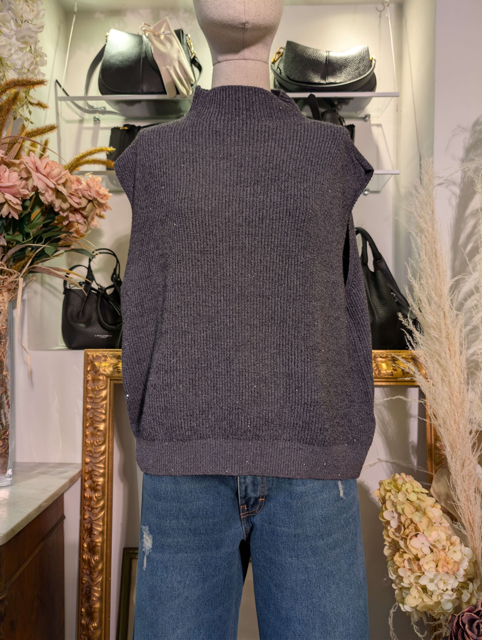 GILET OVER MICRO PAILLETTES - HAVE ONE