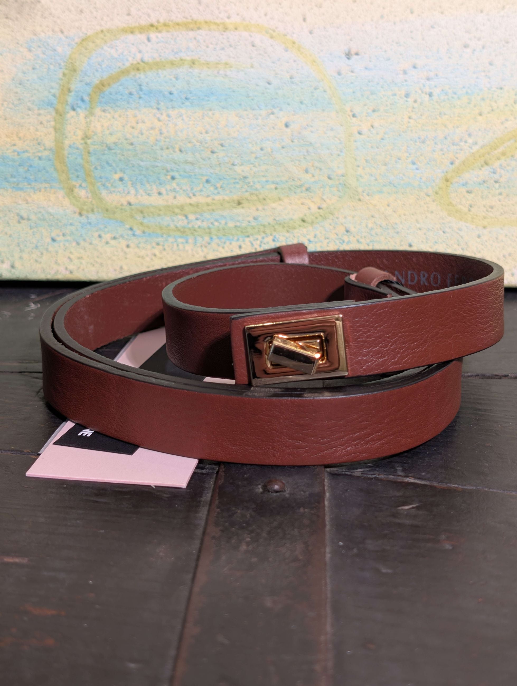 Cintura sottile con chiusura quadrata piccola - Sandro Ferrone