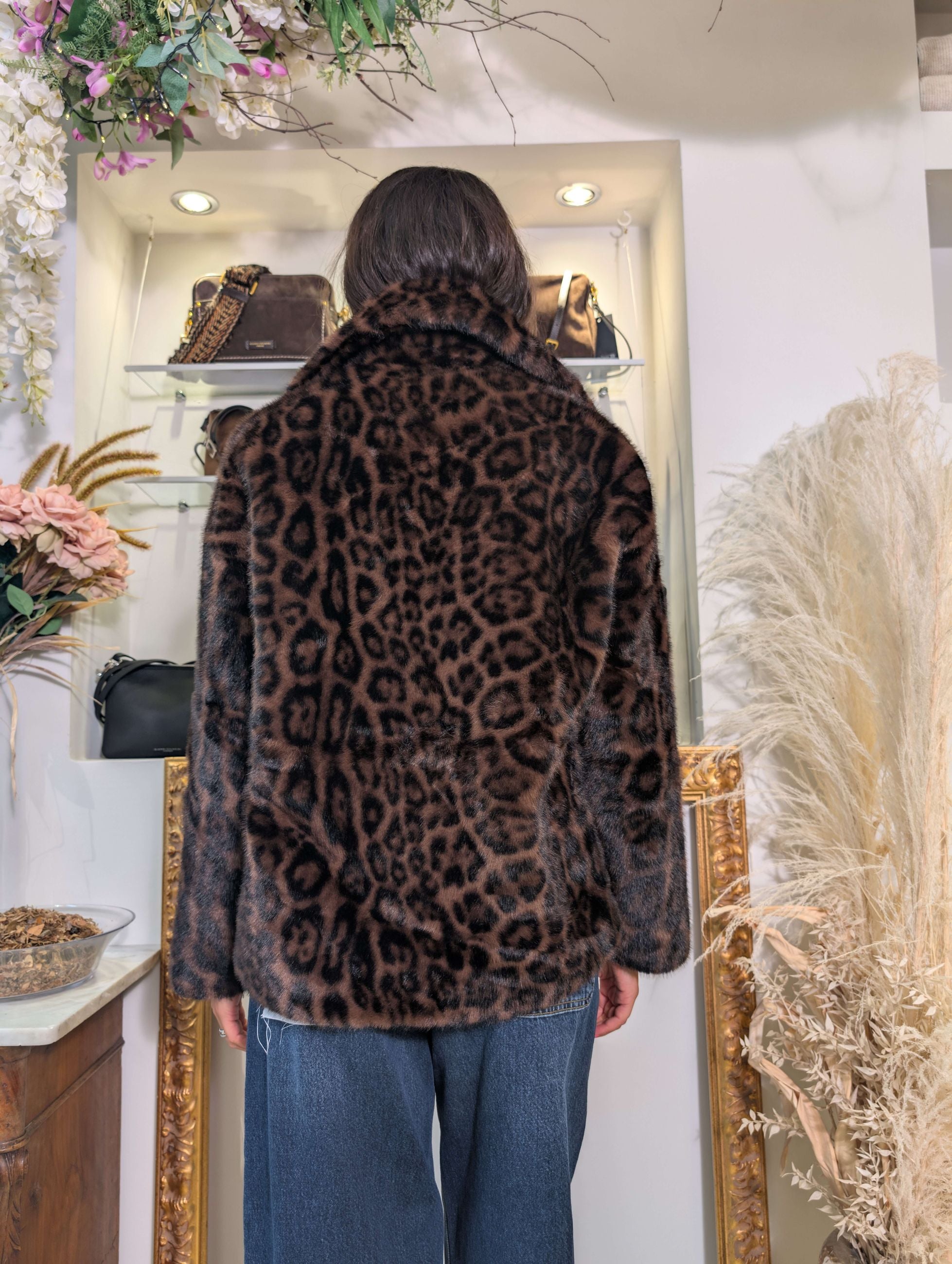 Giacca in faux fur maculata con interno in eco shearling - SHE_FLORENCE_LAB