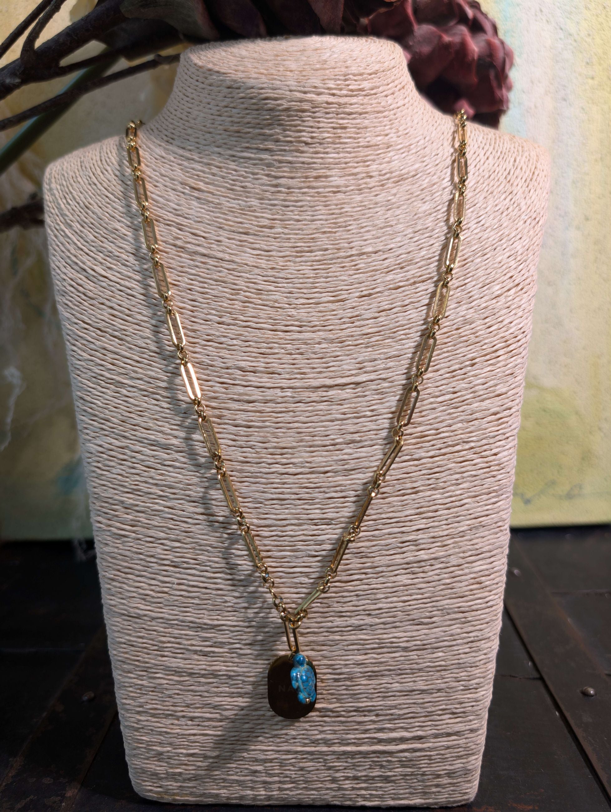 COLLANA TURTLE ACC. INOS. TURCHESE/ORO - NALI'