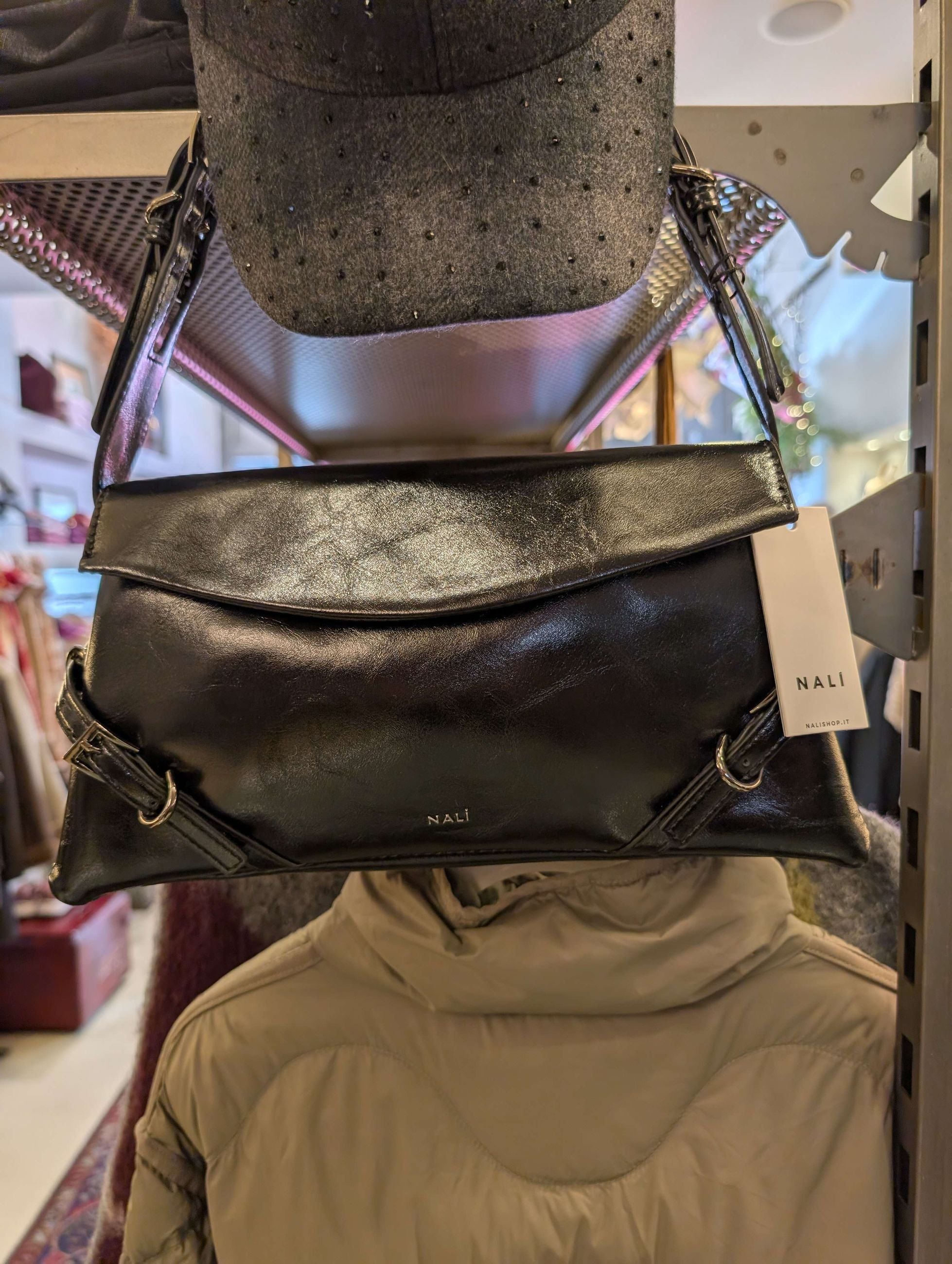 BORSA SABRINA A SPALLA NERO - NALI'