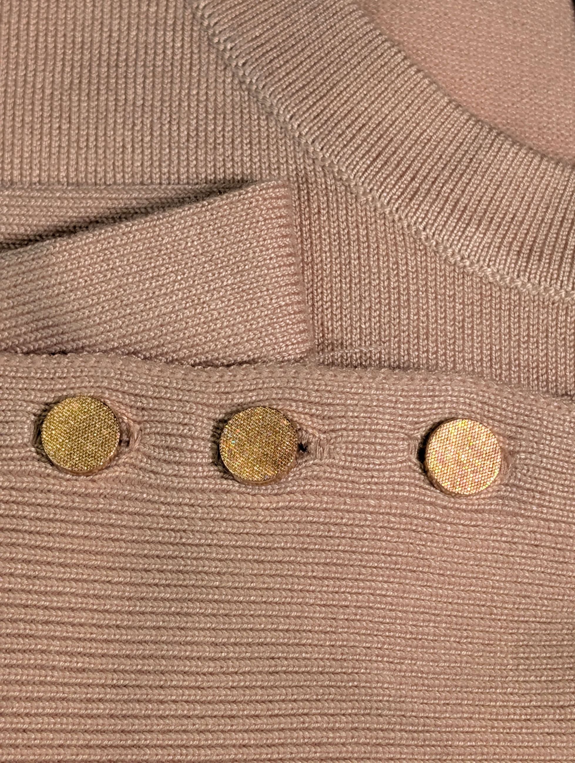 Maglioncino girocollo slim fit con bottoncini gold - SHE_FLORENCE_LAB